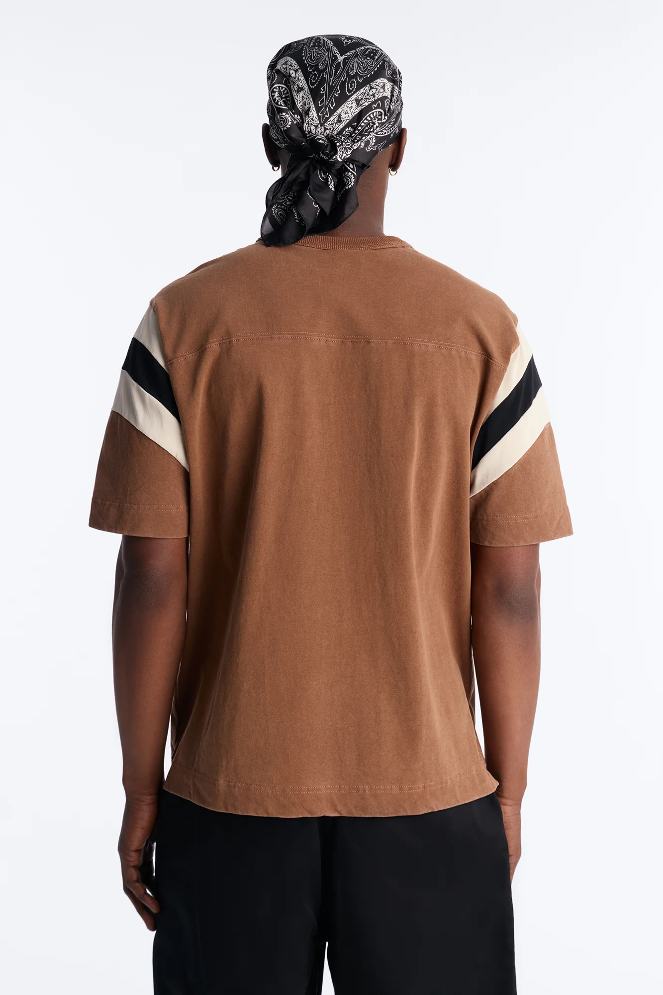 Boxy Varsity Stripe Tee - Brown/combo - Image 4
