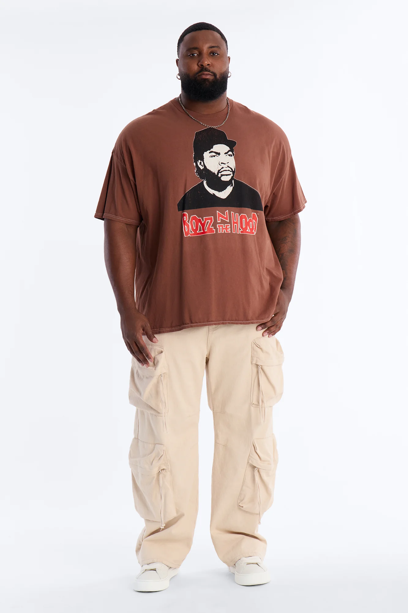 Boyz N The Hood W'Sup Oversized Short Sleeve Tee - Brown - Image 5