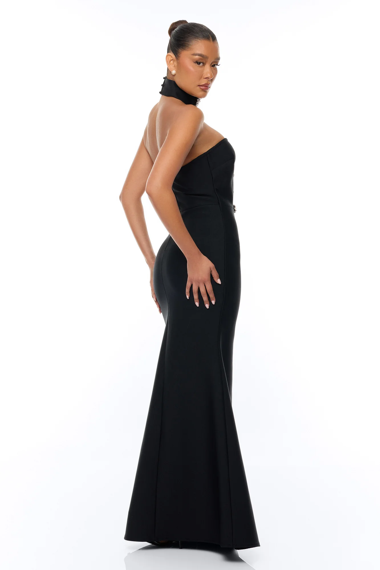 Brandi Choker Bandage Gown - Black - Image 4