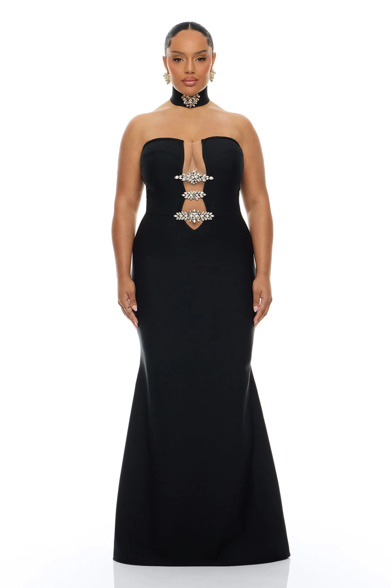 Brandi Choker Bandage Gown - Black - Image 5