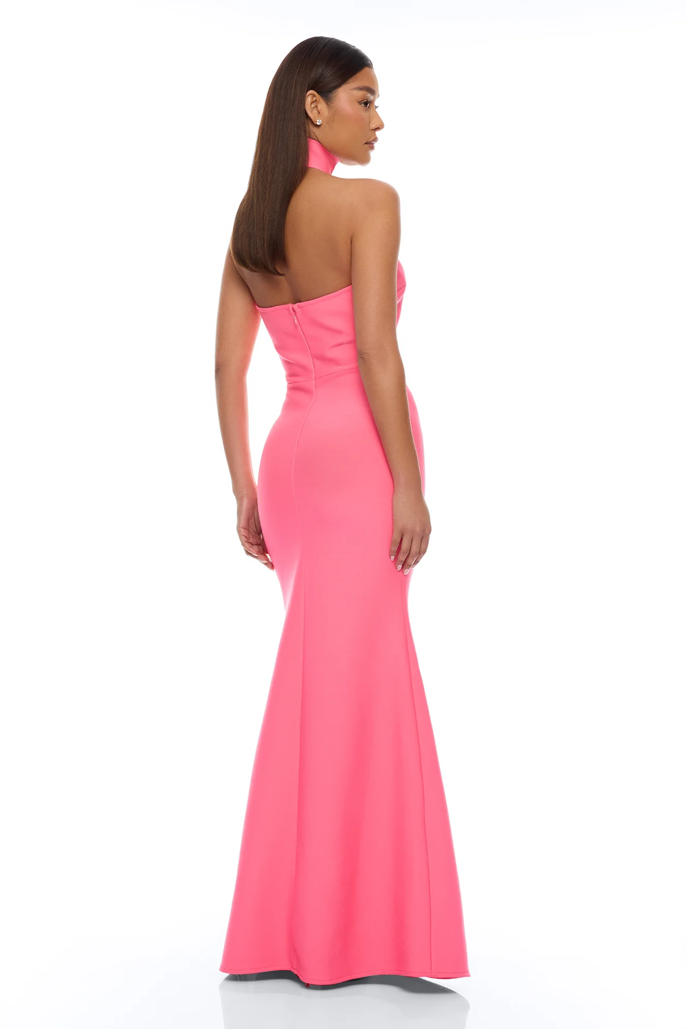Brandi Choker Bandage Gown - Hot Pink - Image 5