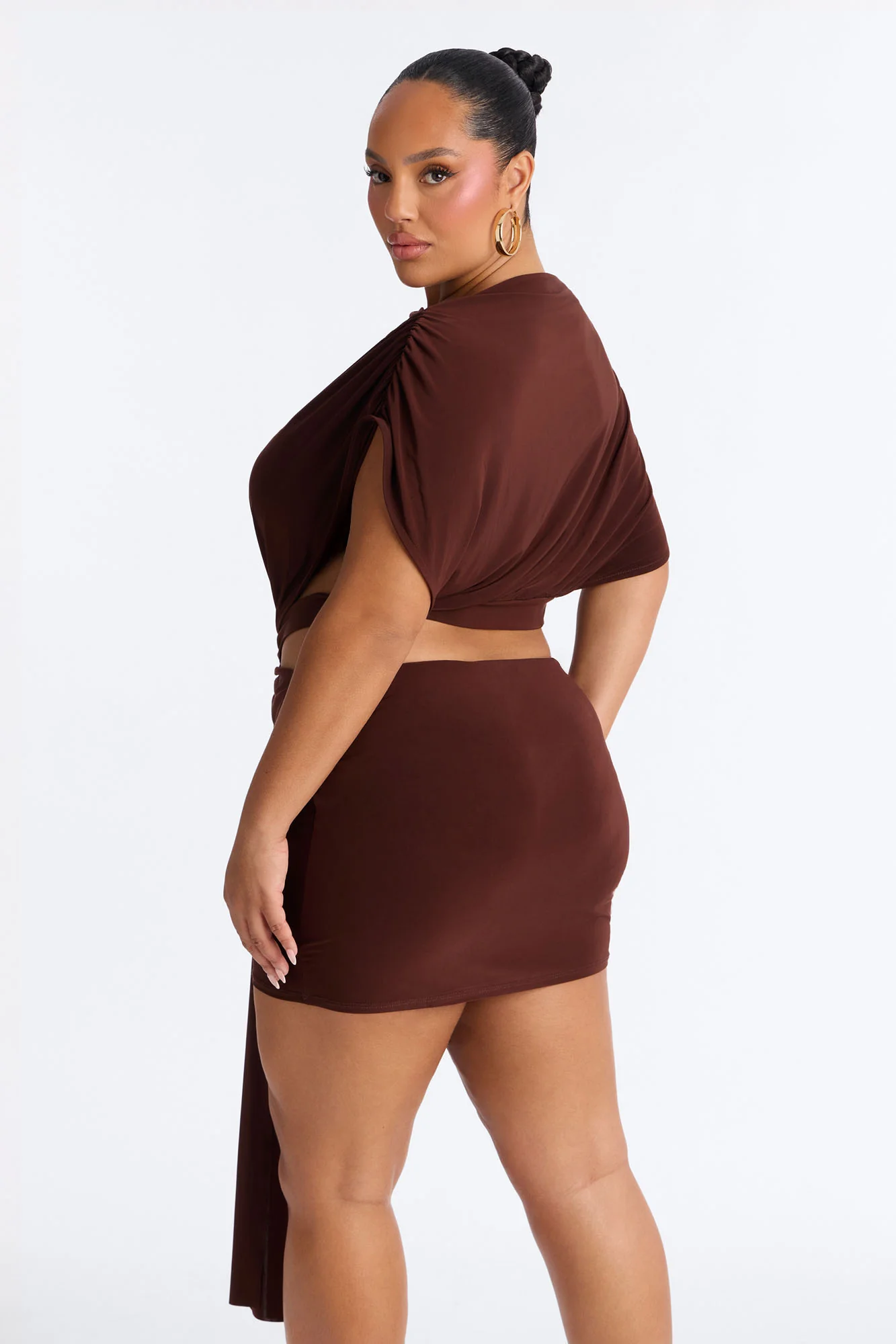 Brandi Cut Out Micro Mini Dress - Chocolate - Image 7