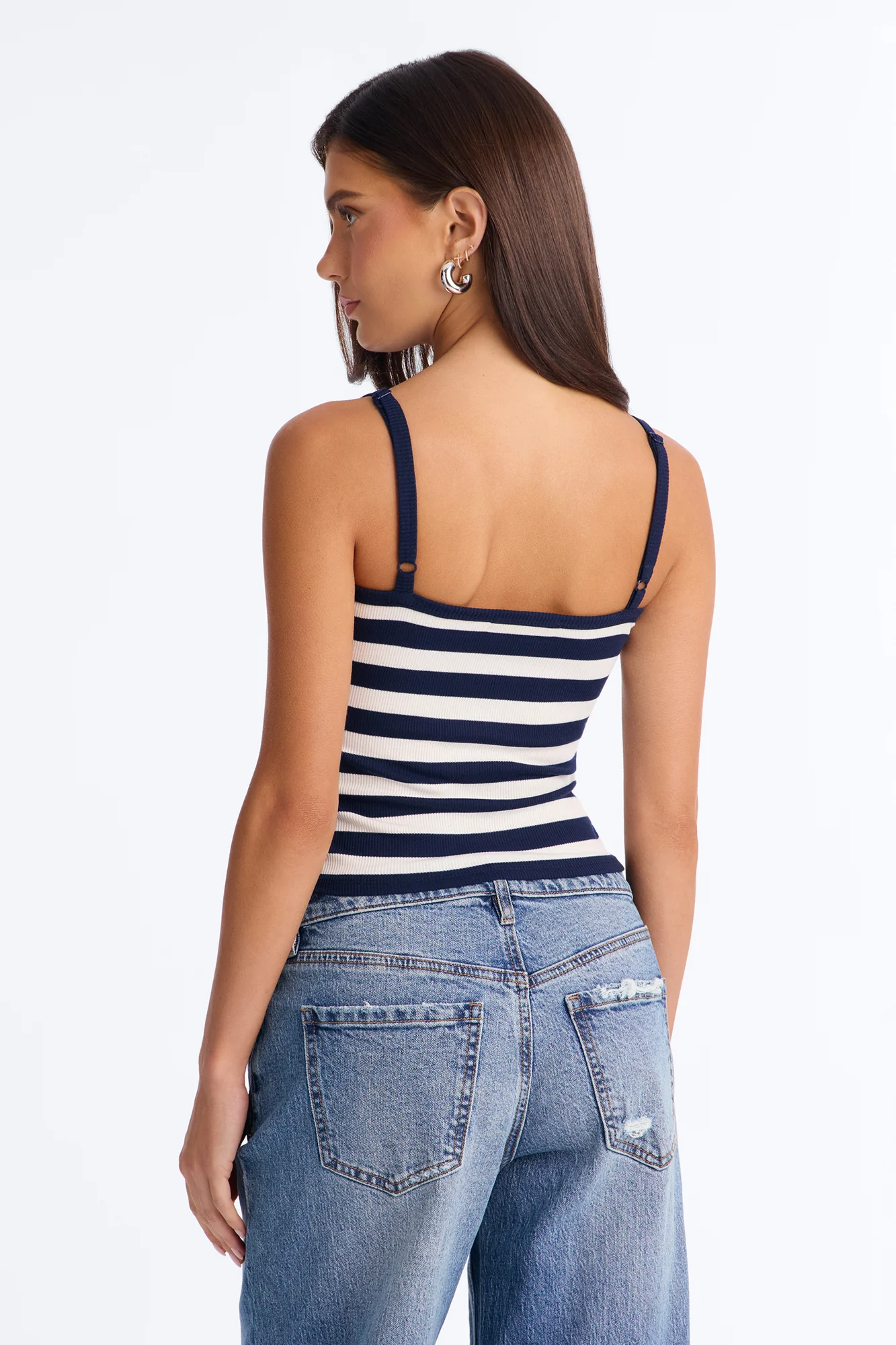 Brandi Striped Cami Top - Navy/combo - Image 4