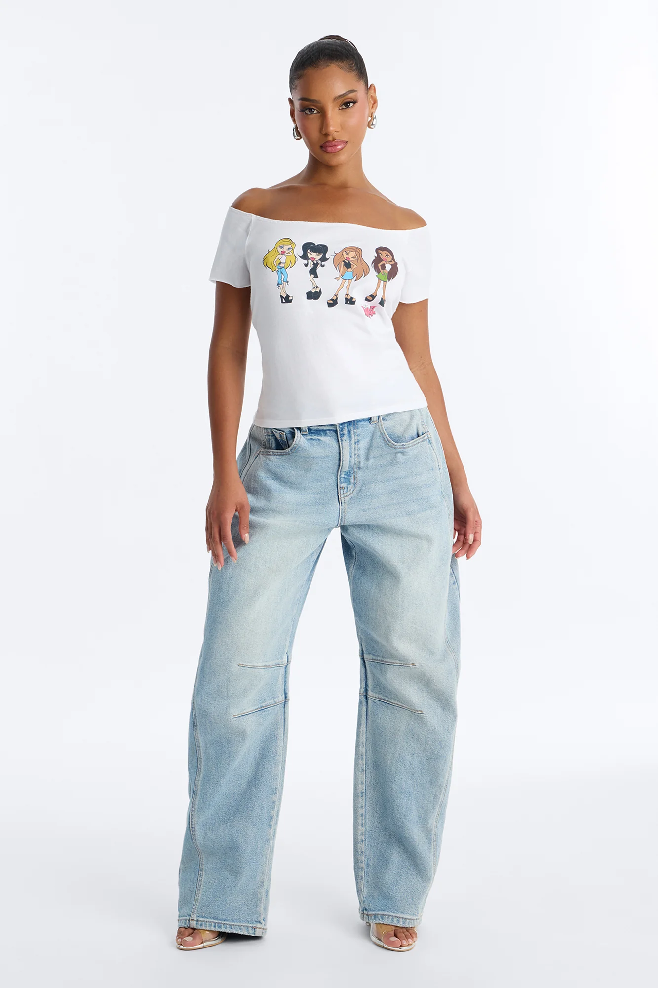 Bratz Cool Girls Off Shoulder Top - White - Image 2