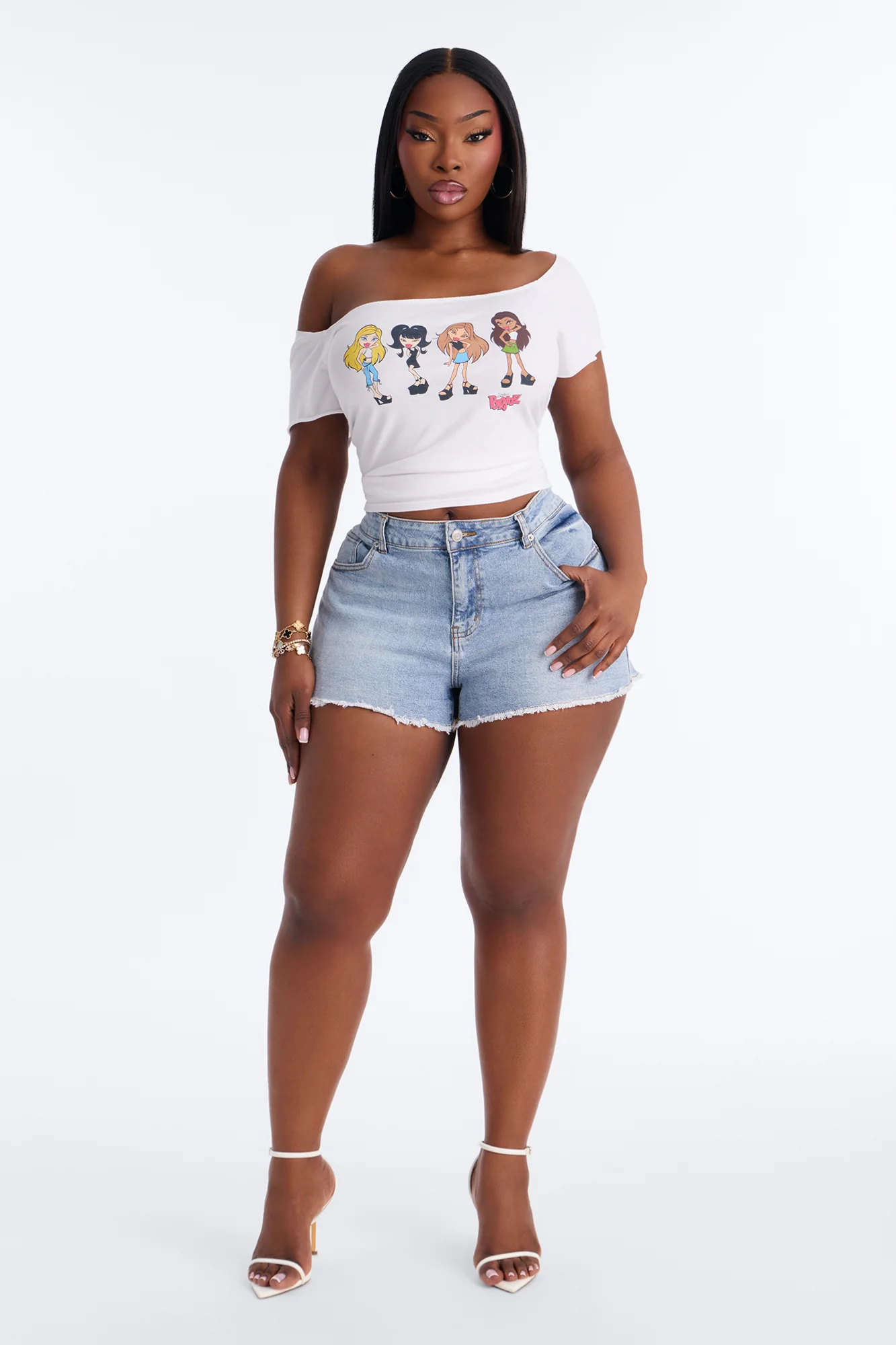 Bratz Cool Girls Off Shoulder Top - White - Image 6