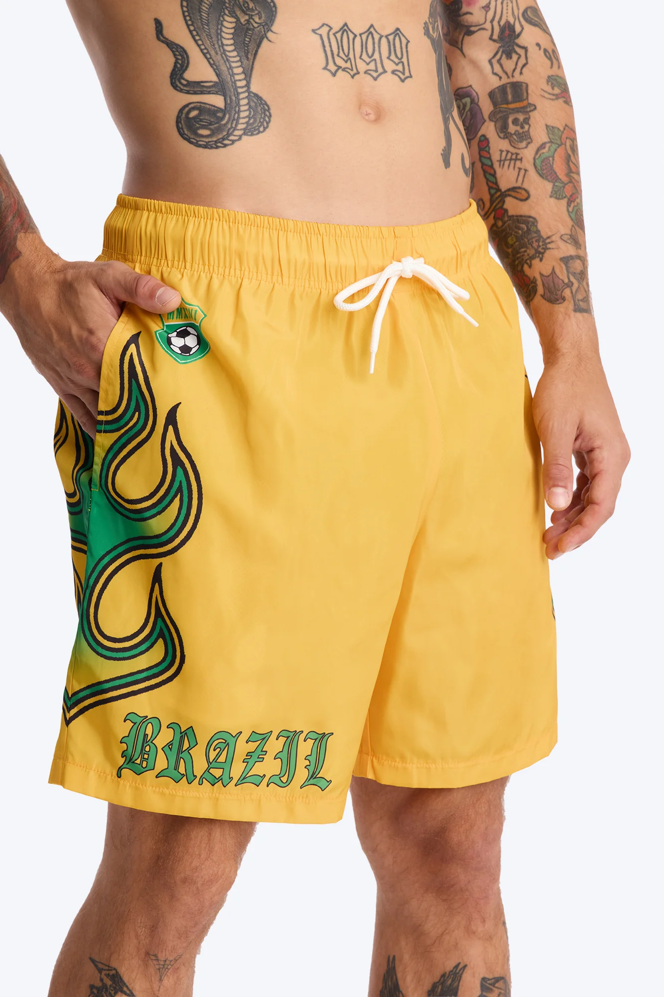 Brazil Circuit Velocity Swim Trunk 7″ - Yellow/combo
