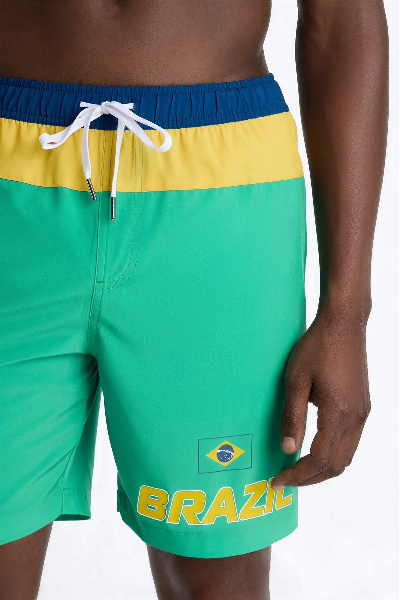 Brazil International Printed Swim Trunk 7″ - Green - Image 3