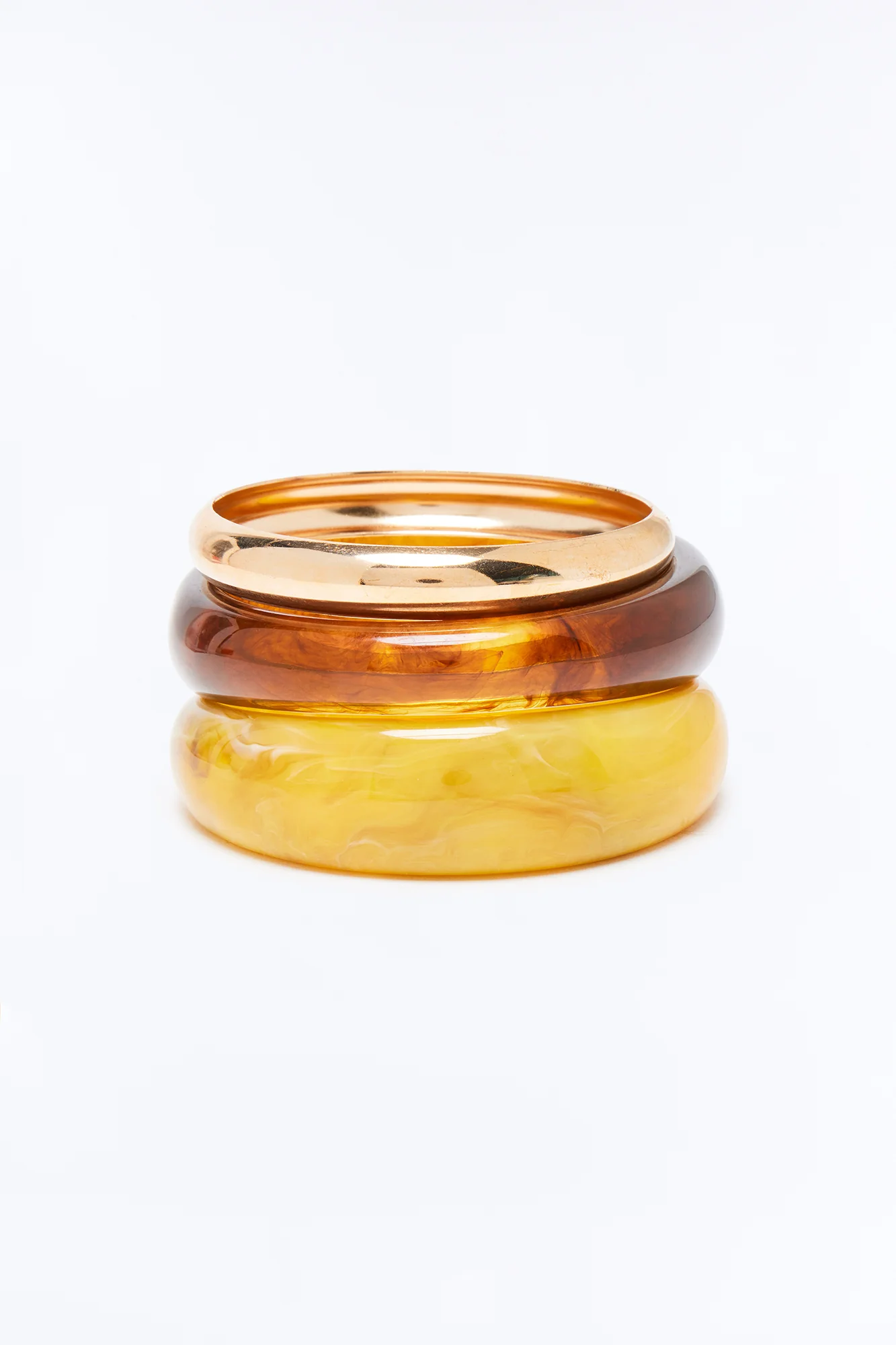 Break Free 3 Piece Bangle Bracelet Set - Gold/Yellow - Image 3