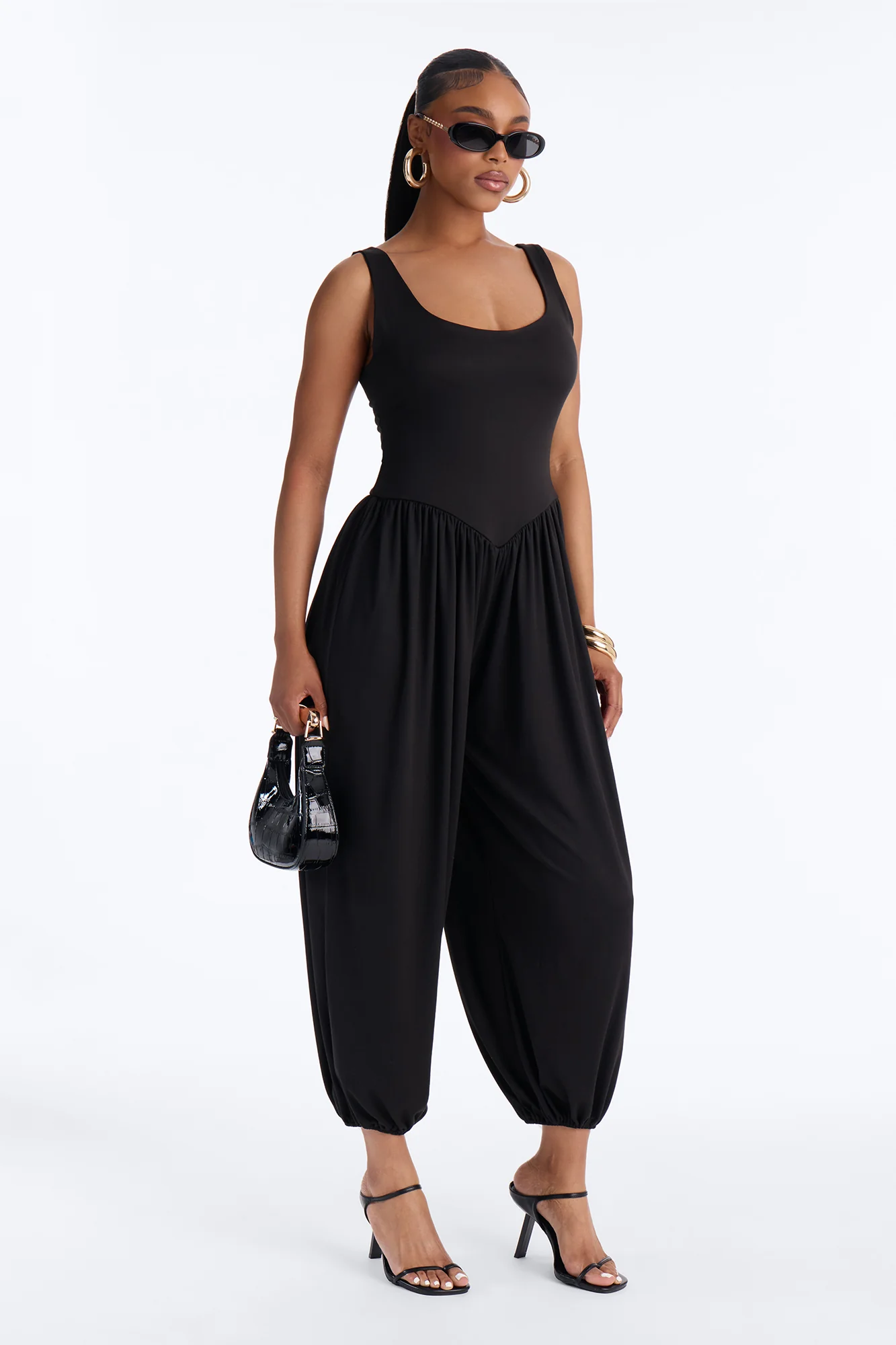 Brenna Balloon Leg Jumpsuit - Black