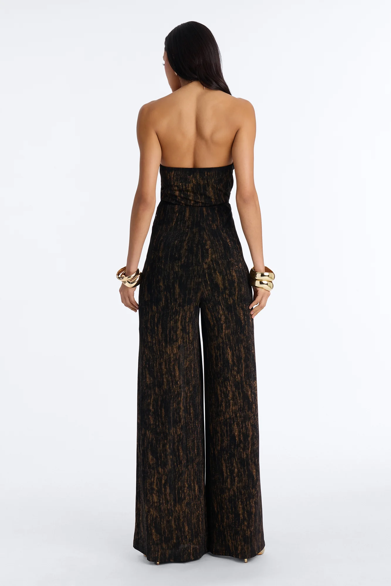 Brianna Fringe Trim Jumpsuit - Brown - Image 4