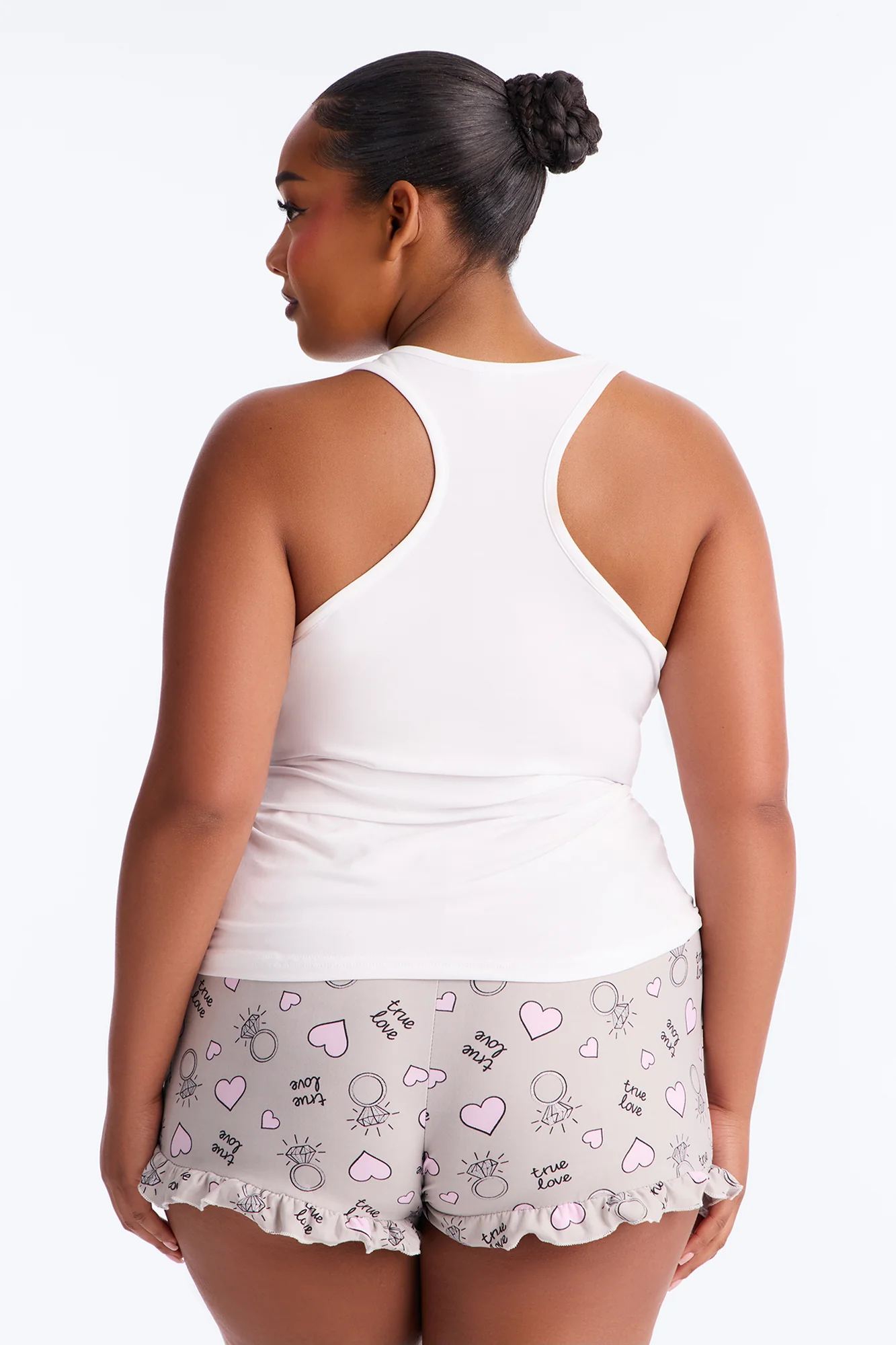 Bridal Era Tank & Short PJ Set - White/combo - Image 6