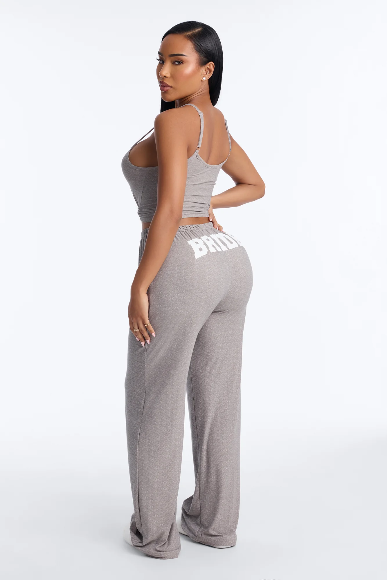 Bride Boarding PJ Set - Heather Grey - Image 4