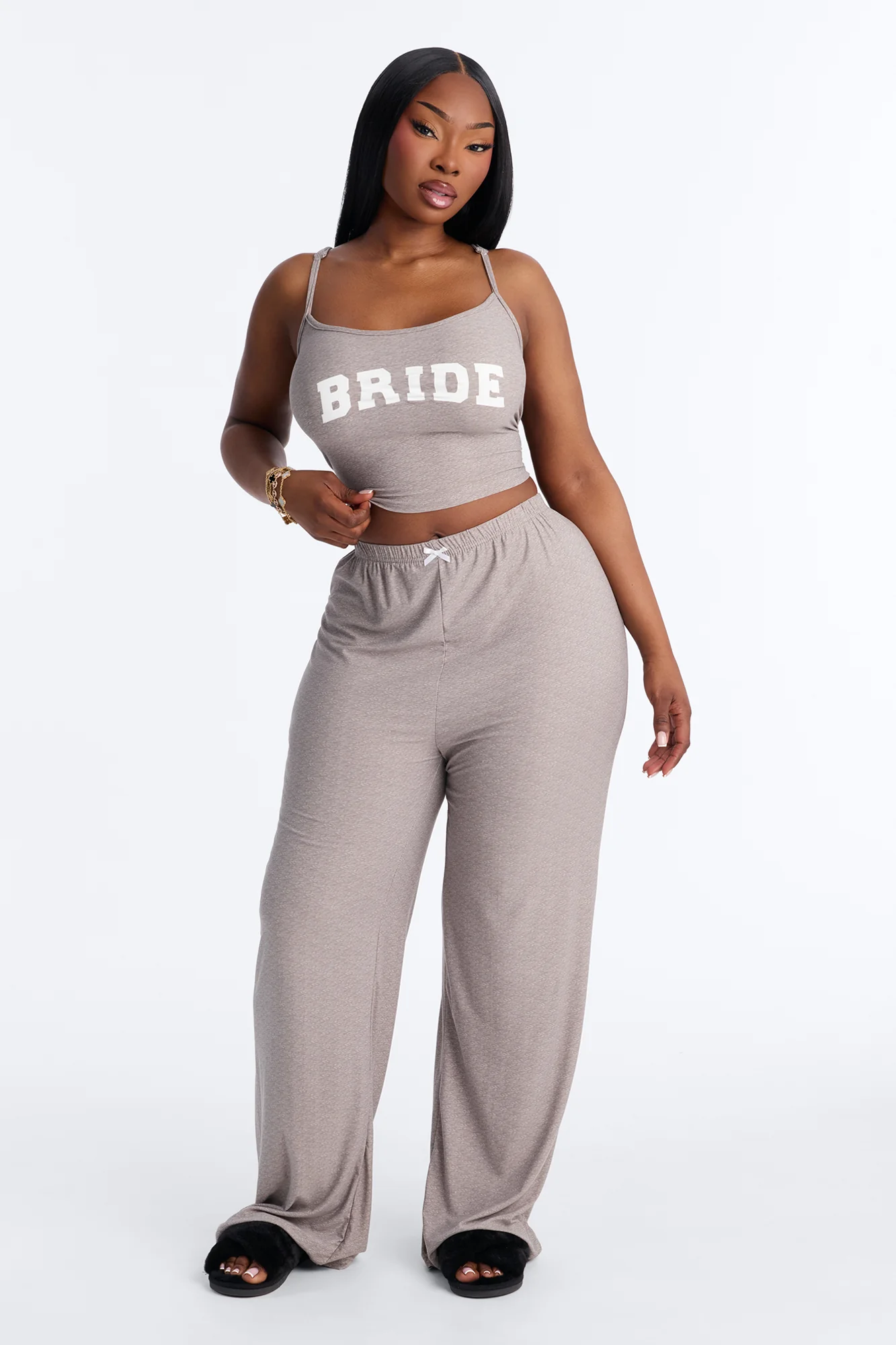 Bride Boarding PJ Set - Heather Grey - Image 5