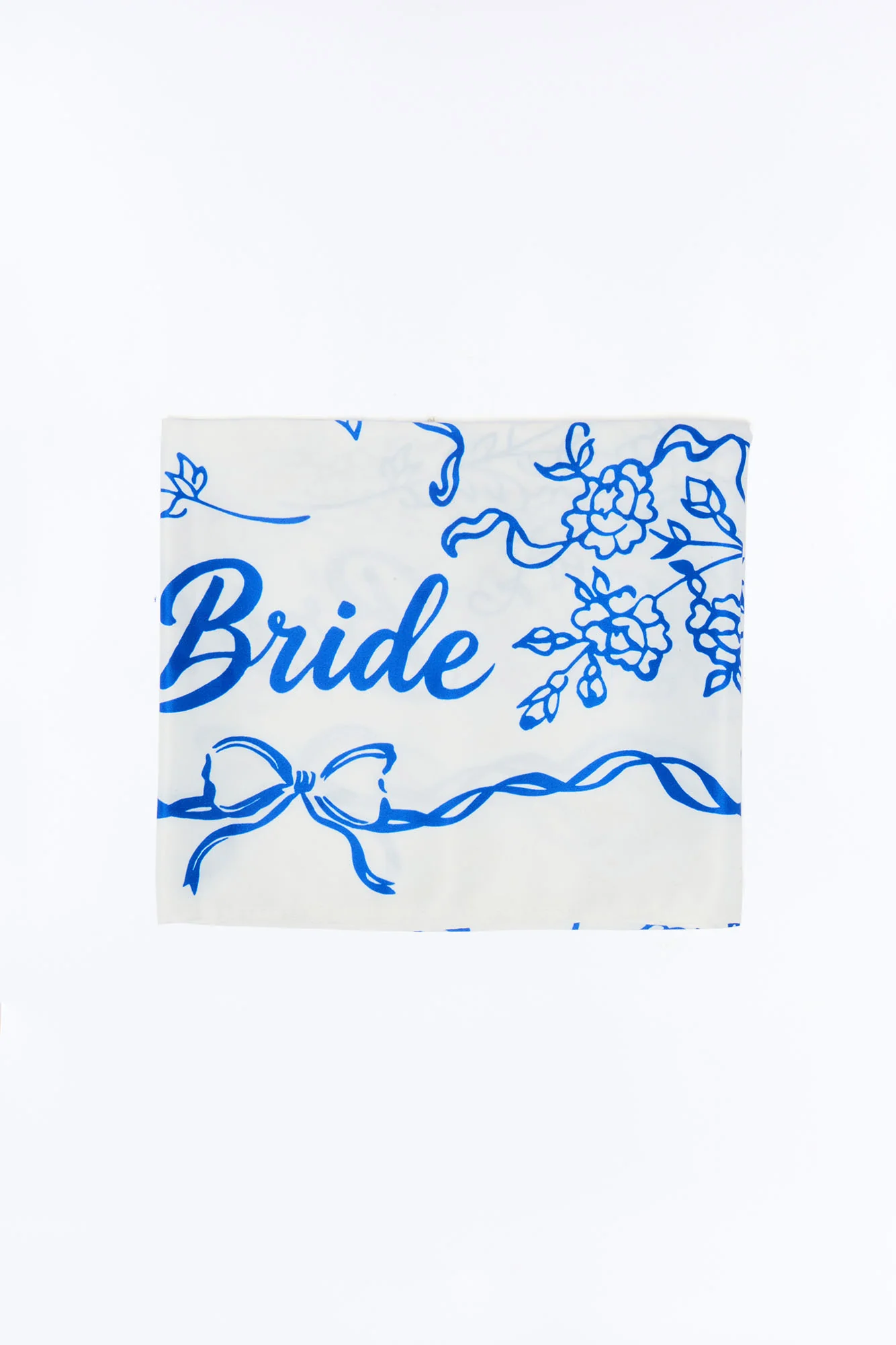 Bride Head Scarf - White/Blue - Image 3