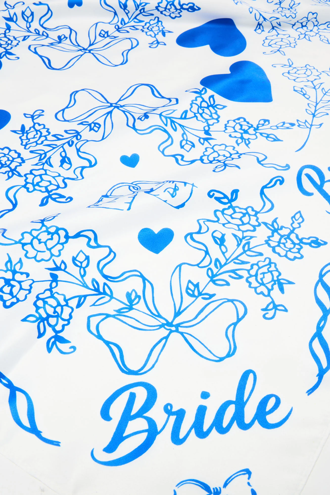Bride Head Scarf - White/Blue - Image 4