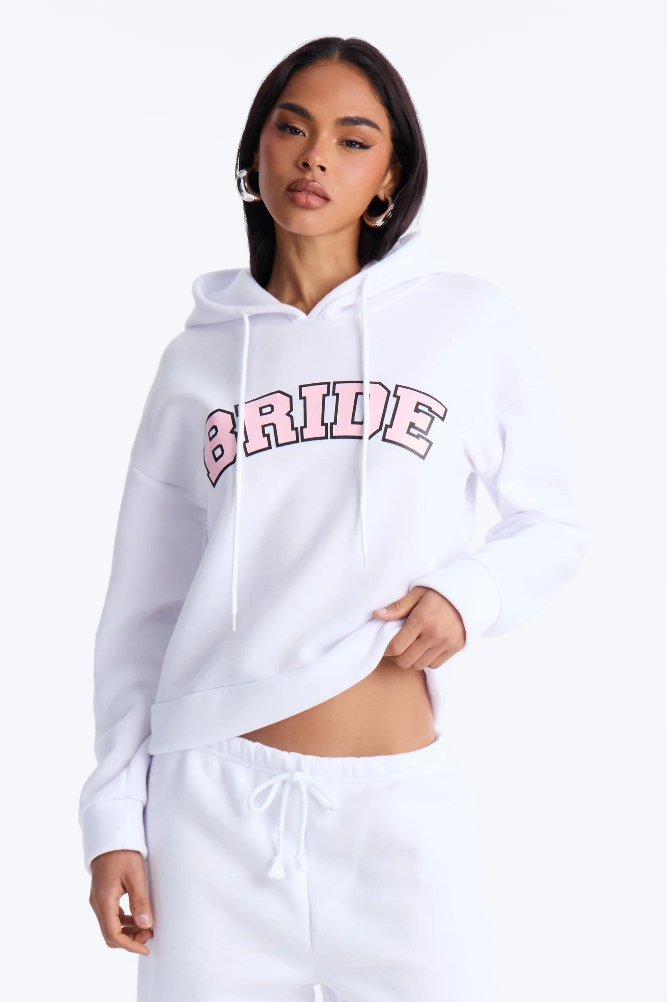Bride Hoodie & Pant Set - White/Pink - Image 2