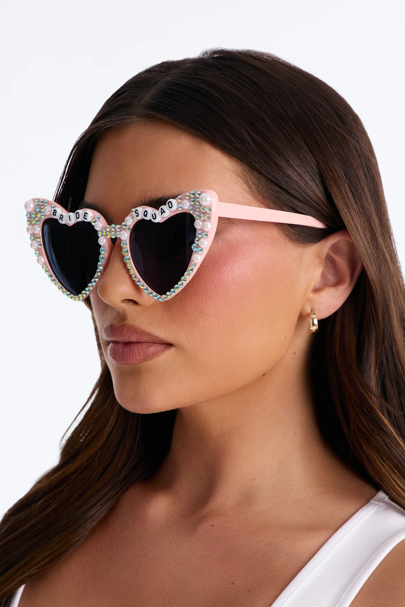 Bride Squad Heart Eye Sunglasses - Pink - Image 2
