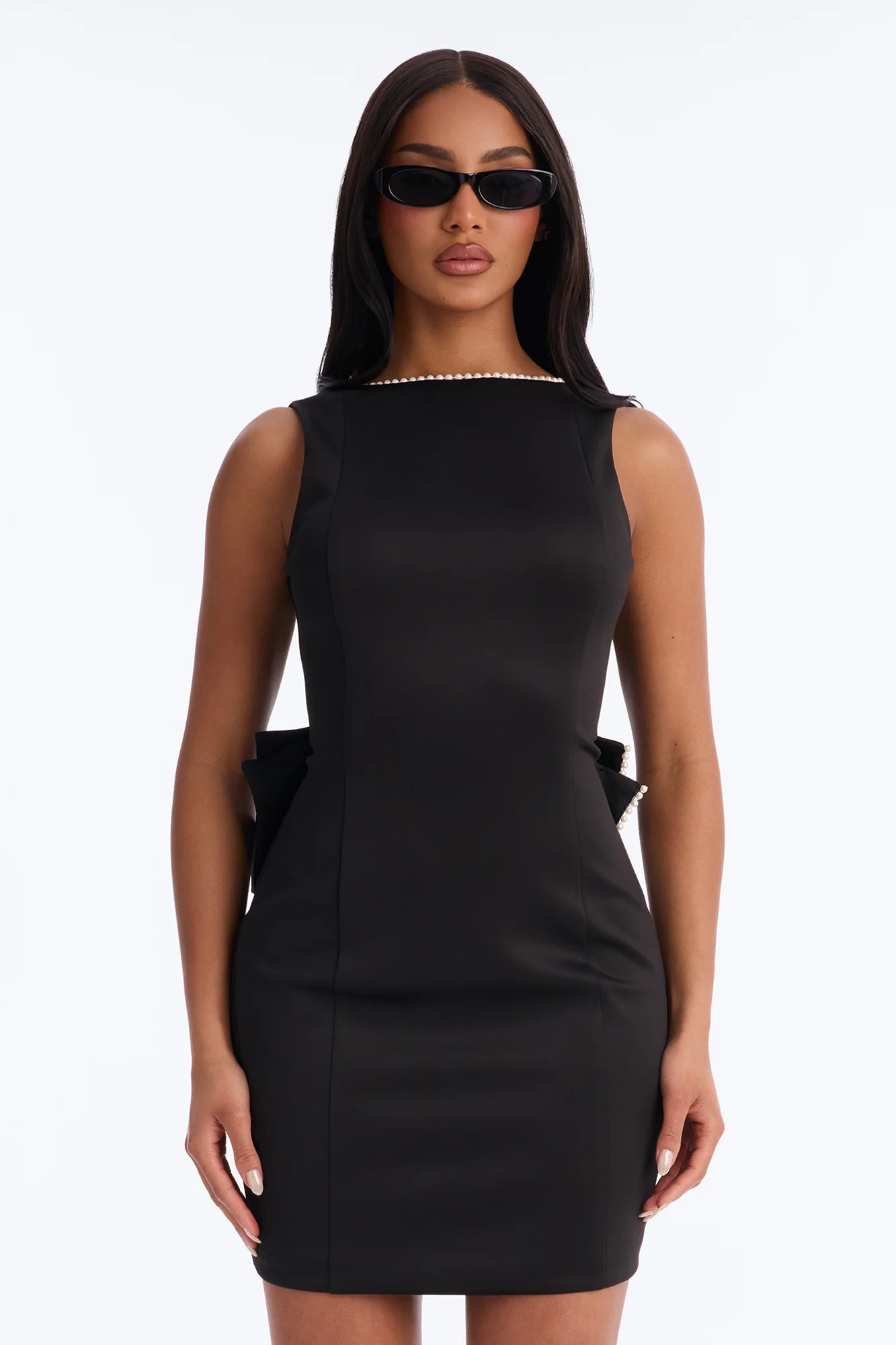 Bride Time Bow Mini Dress - Black - Image 3