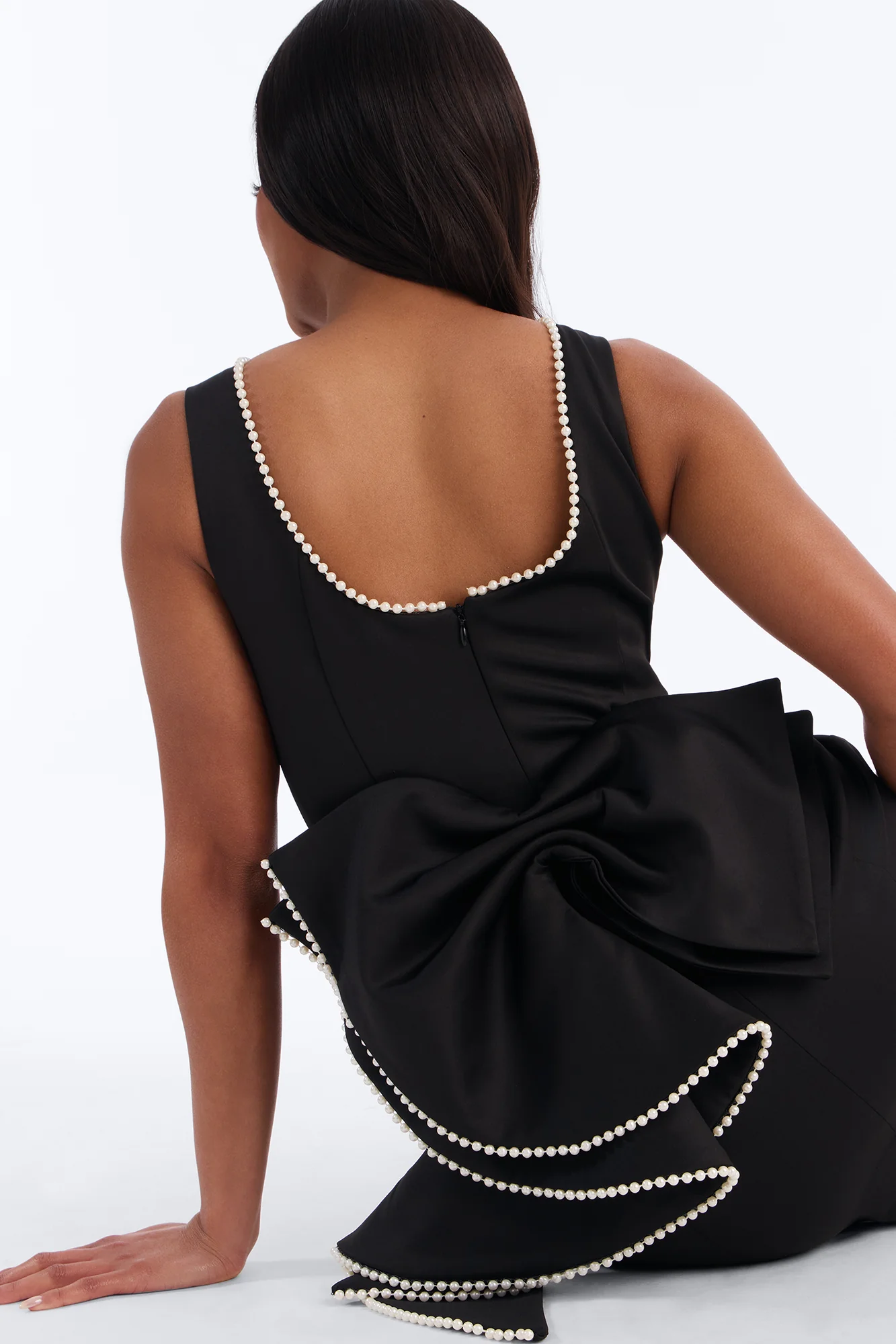 Bride Time Bow Mini Dress - Black - Image 4