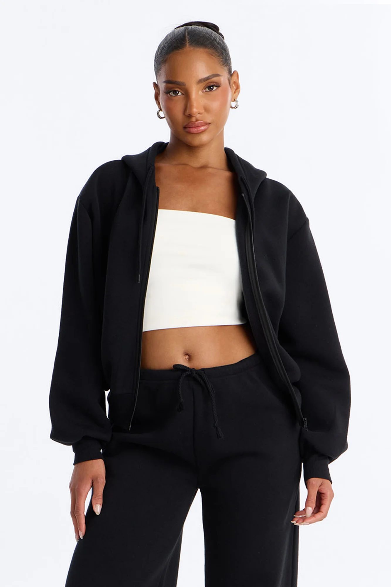 Bride To Be Fleece Pant Set - Black/White - Image 3