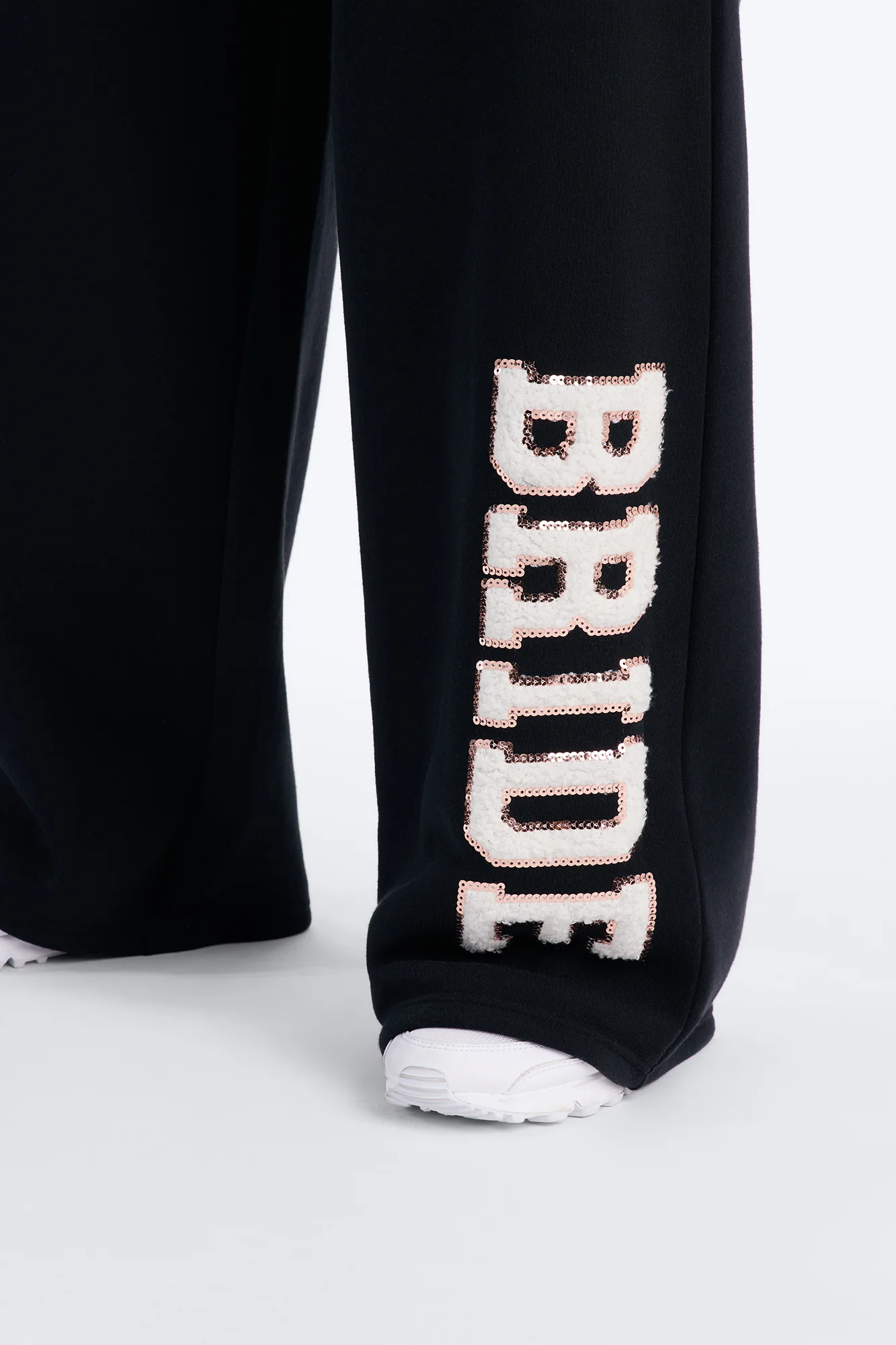 Bride To Be Fleece Pant Set - Black/White - Image 7
