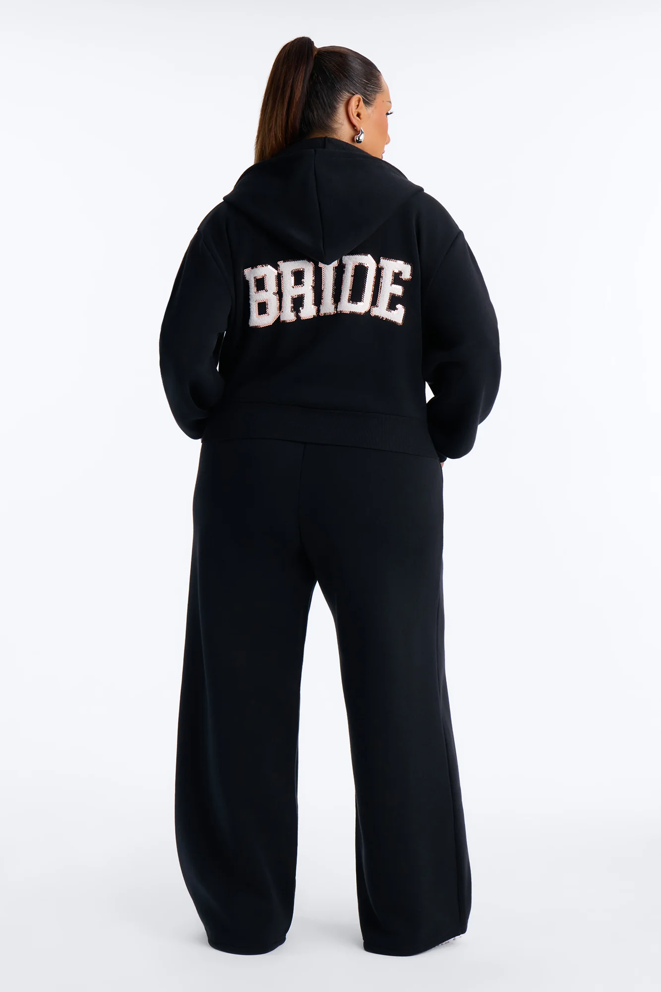 Bride To Be Fleece Pant Set - Black/White - Image 8
