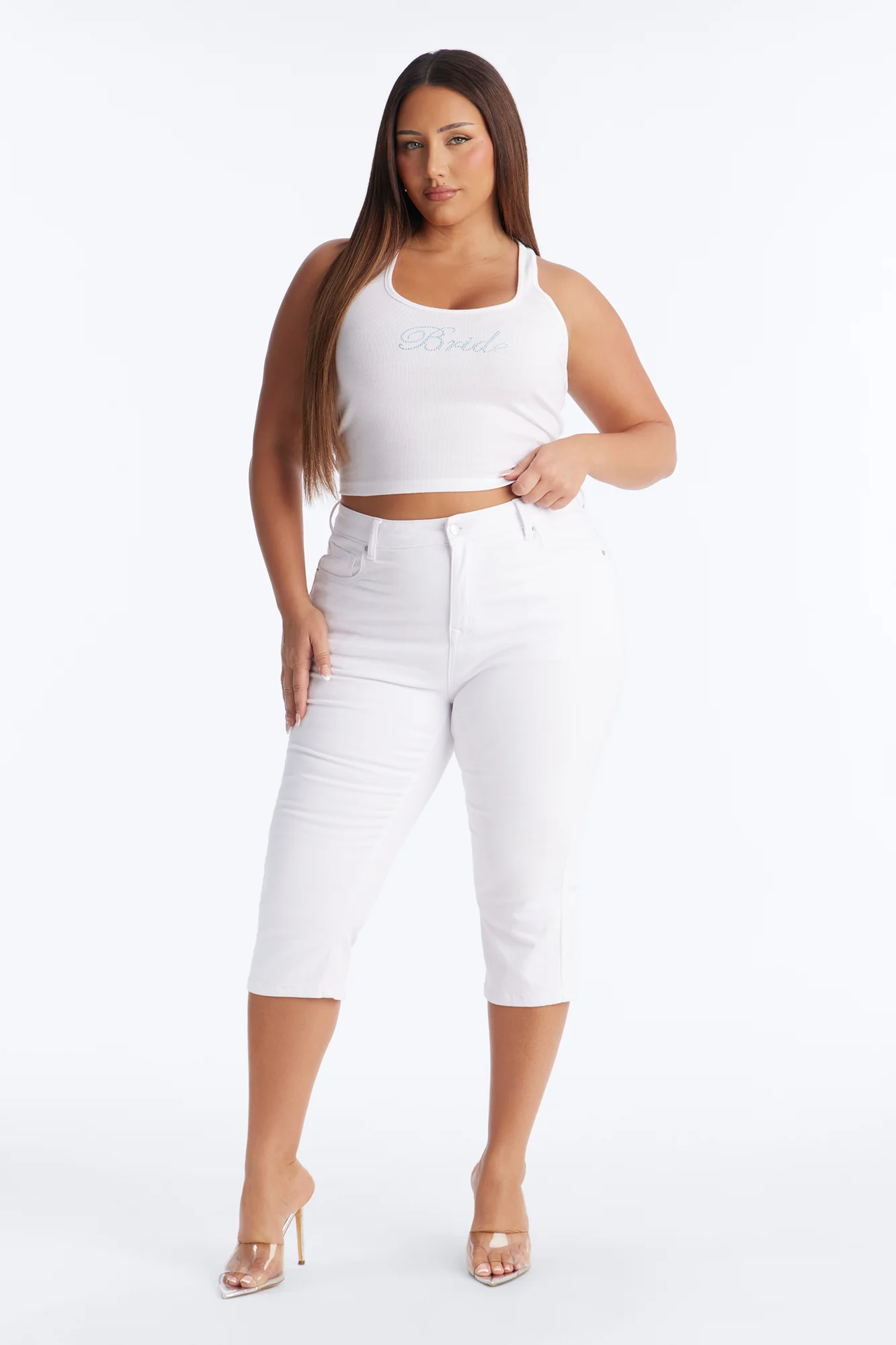 Bride To Be Rhinestone Tank Top - White - Image 6
