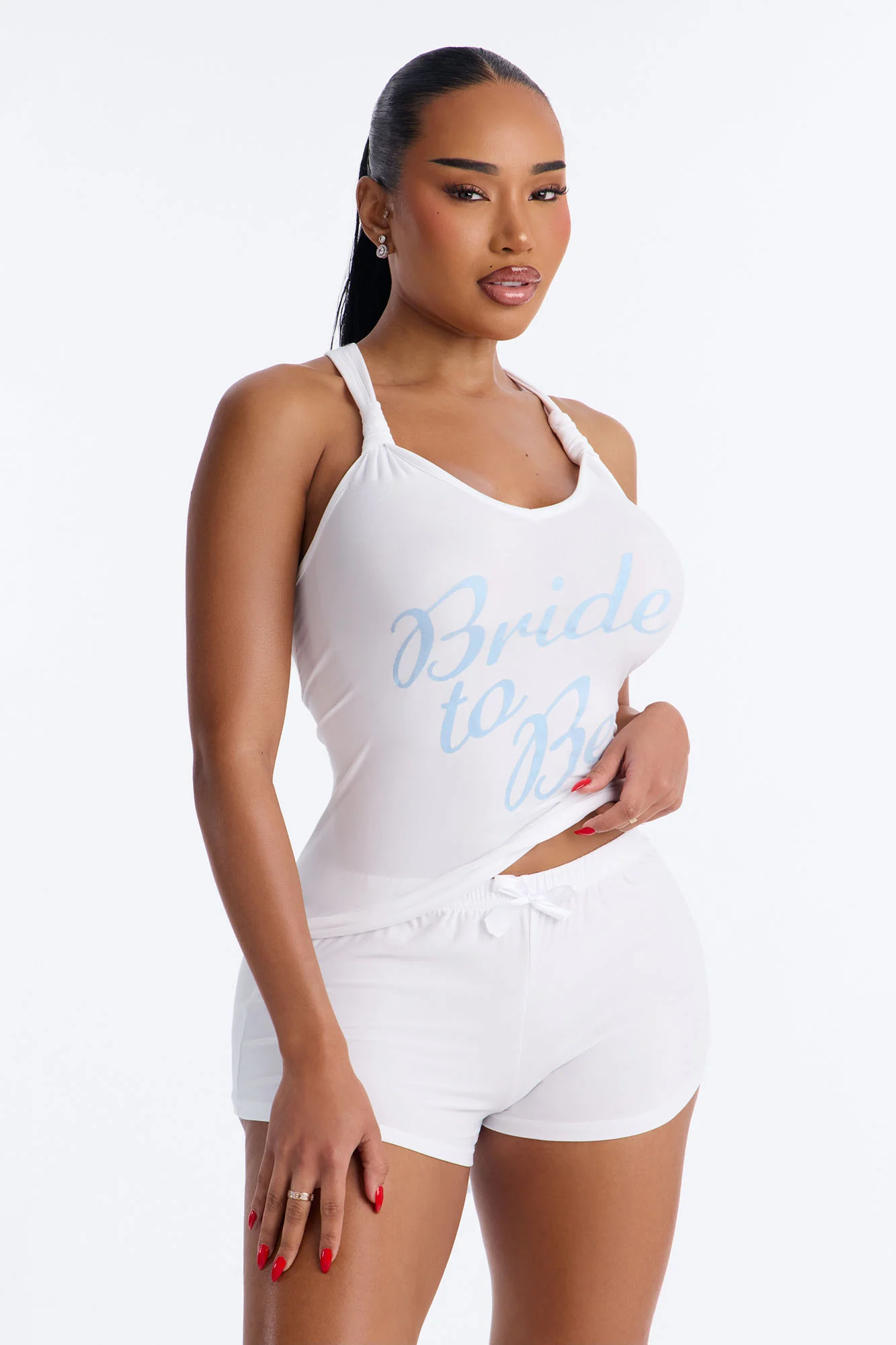 Bride To Be Tank & Short PJ Set - Light Blue
