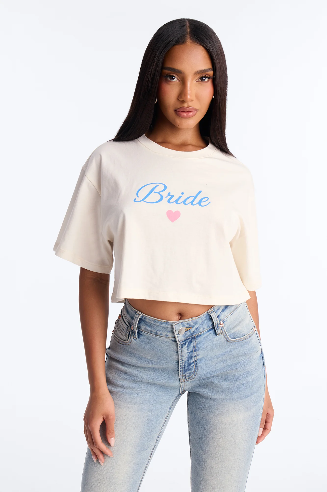 Bride Vibes Cropped Tee - Cream