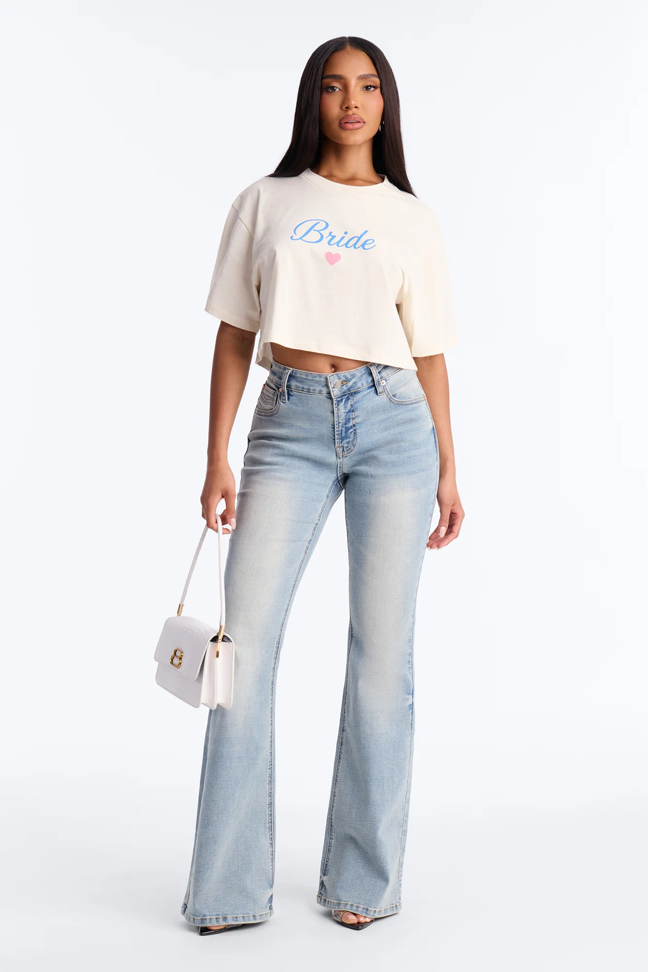 Bride Vibes Cropped Tee - Cream - Image 2