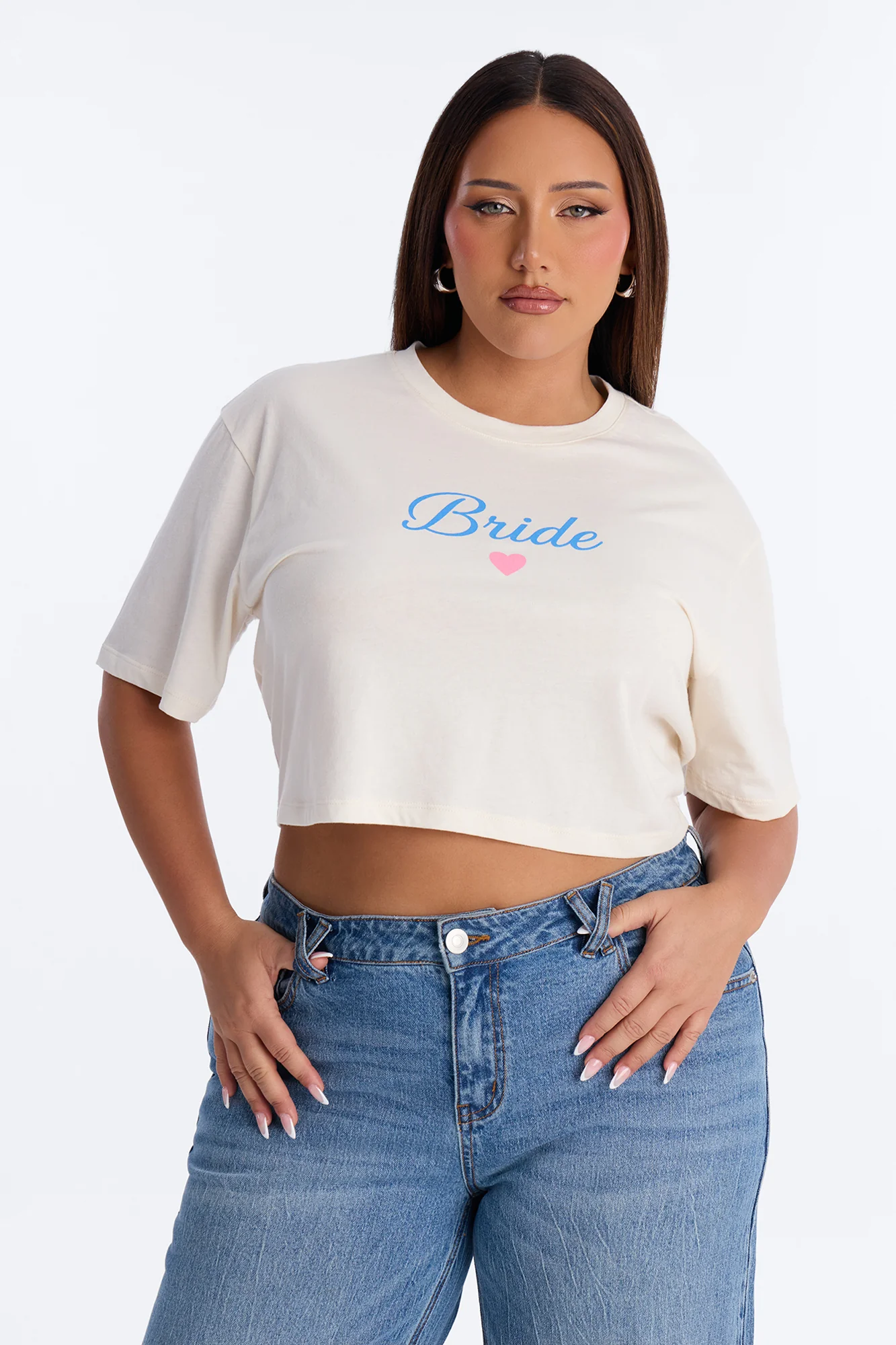 Bride Vibes Cropped Tee - Cream - Image 5