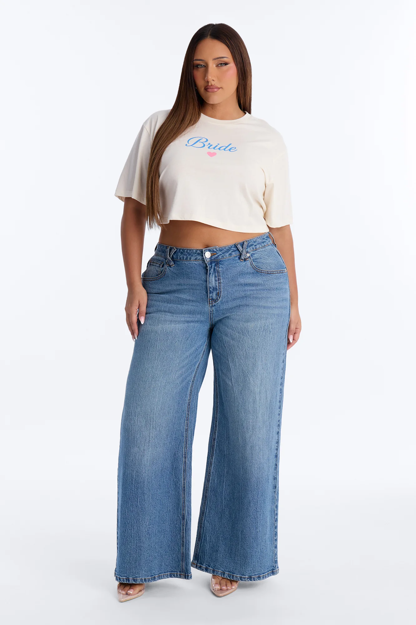 Bride Vibes Cropped Tee - Cream - Image 6