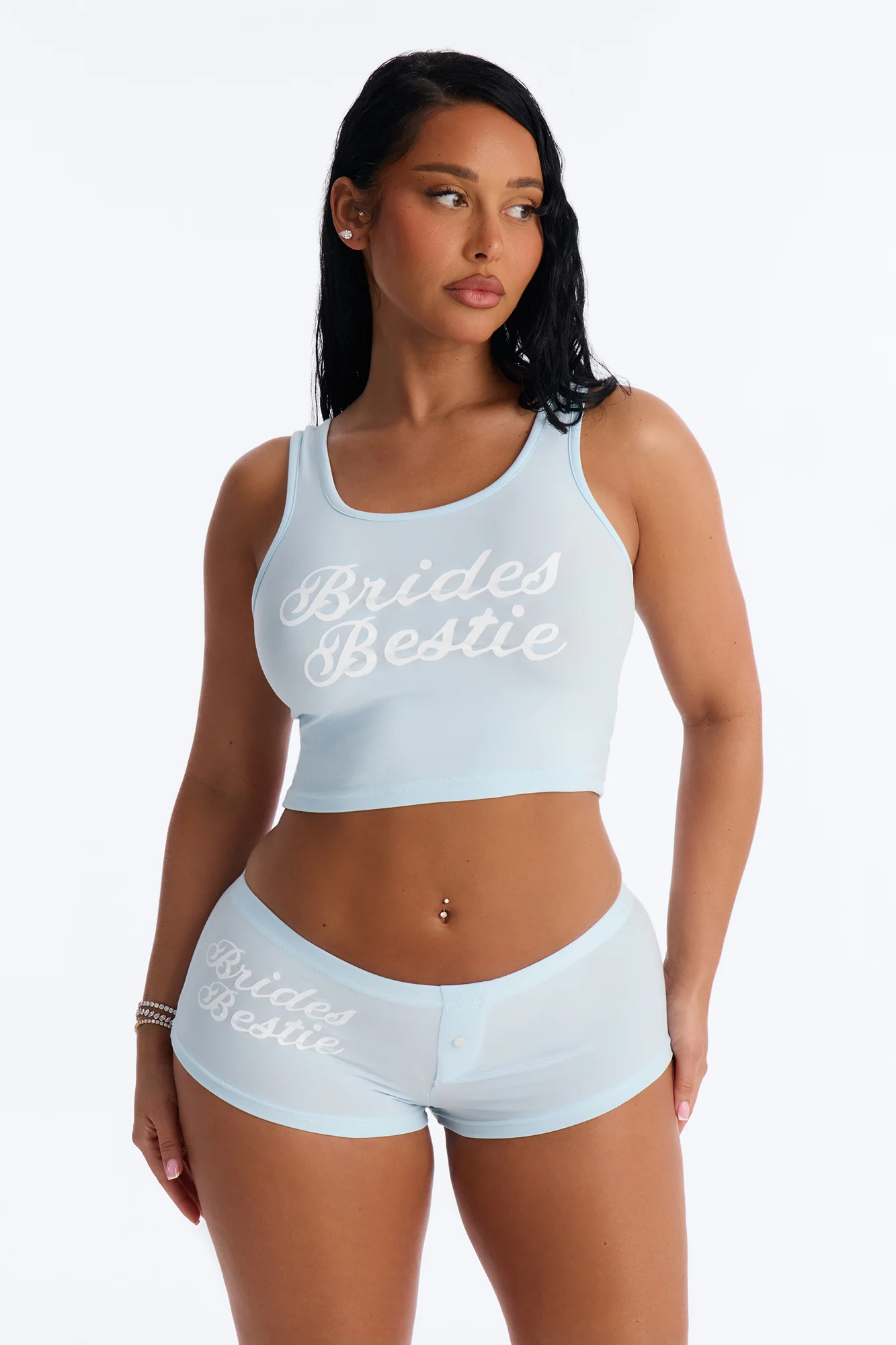 Brides Besties PJ Tank & Short Set - Light Blue