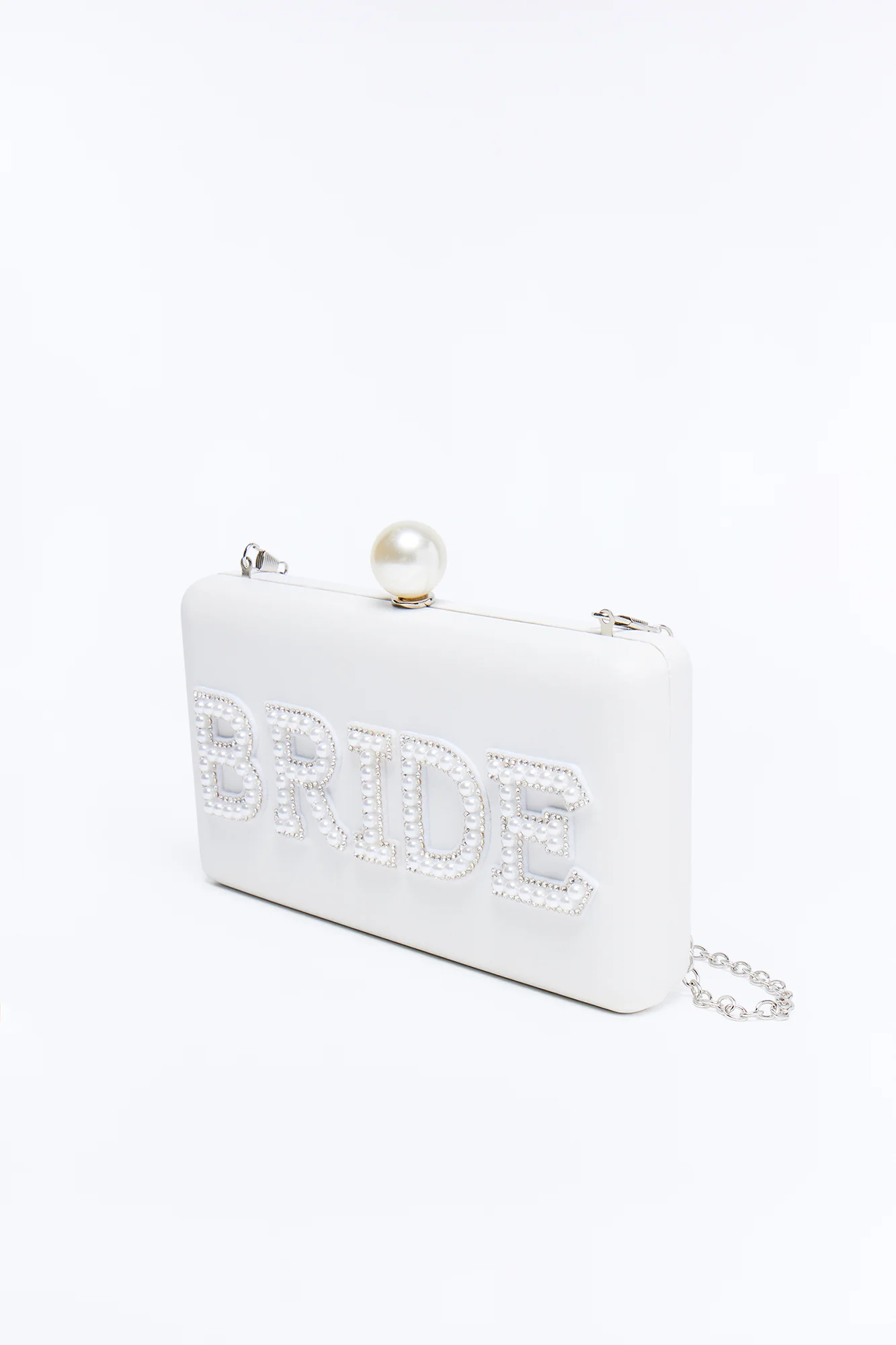 Bride's Pearls Faux Leather Clutch - Ivory - Image 4
