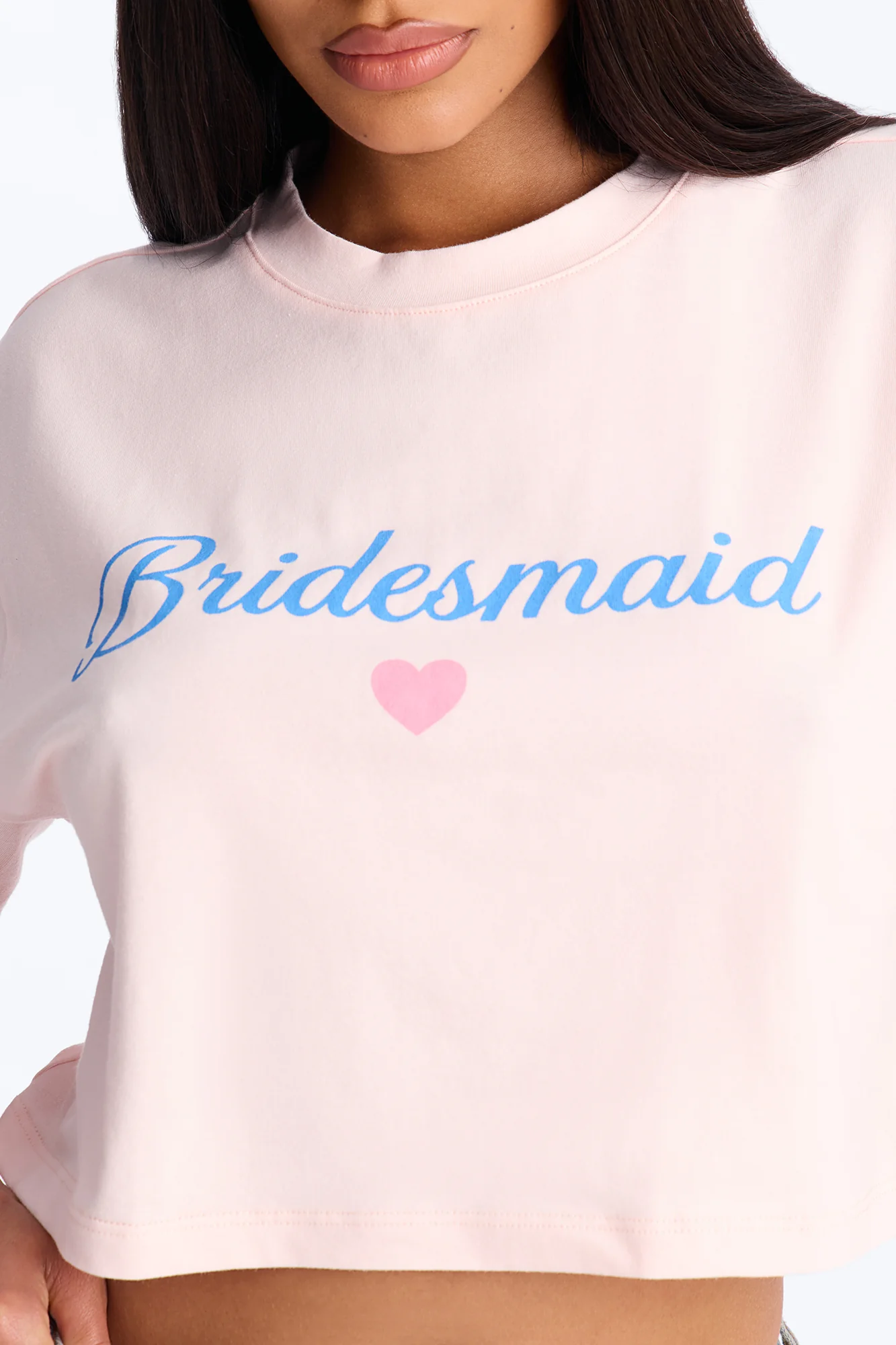 Bridesmaid Vibes Copped Tee - Pink - Image 3