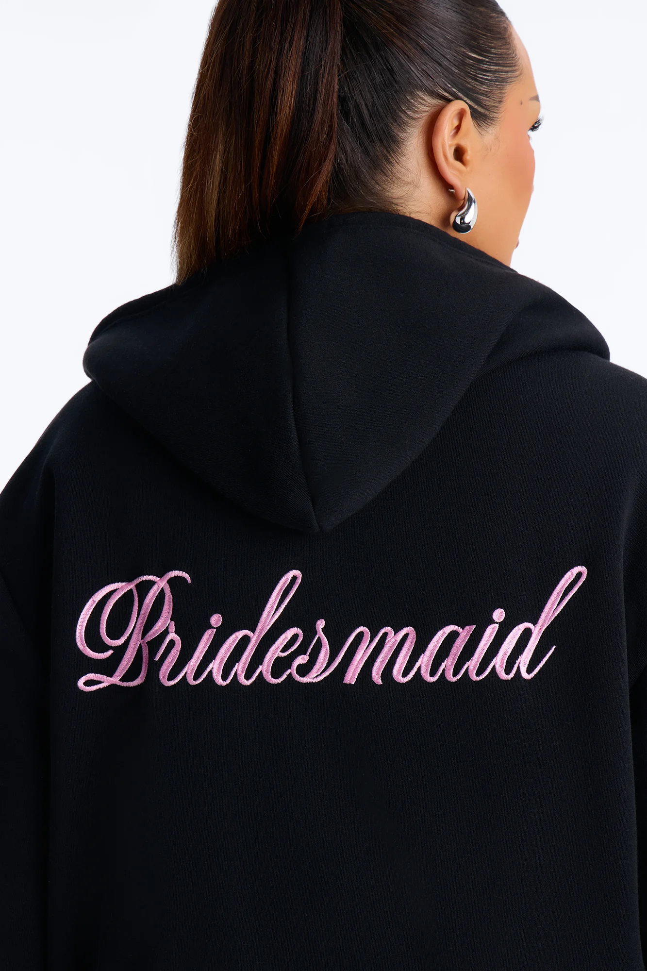 Bridesmaids Only Fleece Pant Set - Black/Pink - Image 9