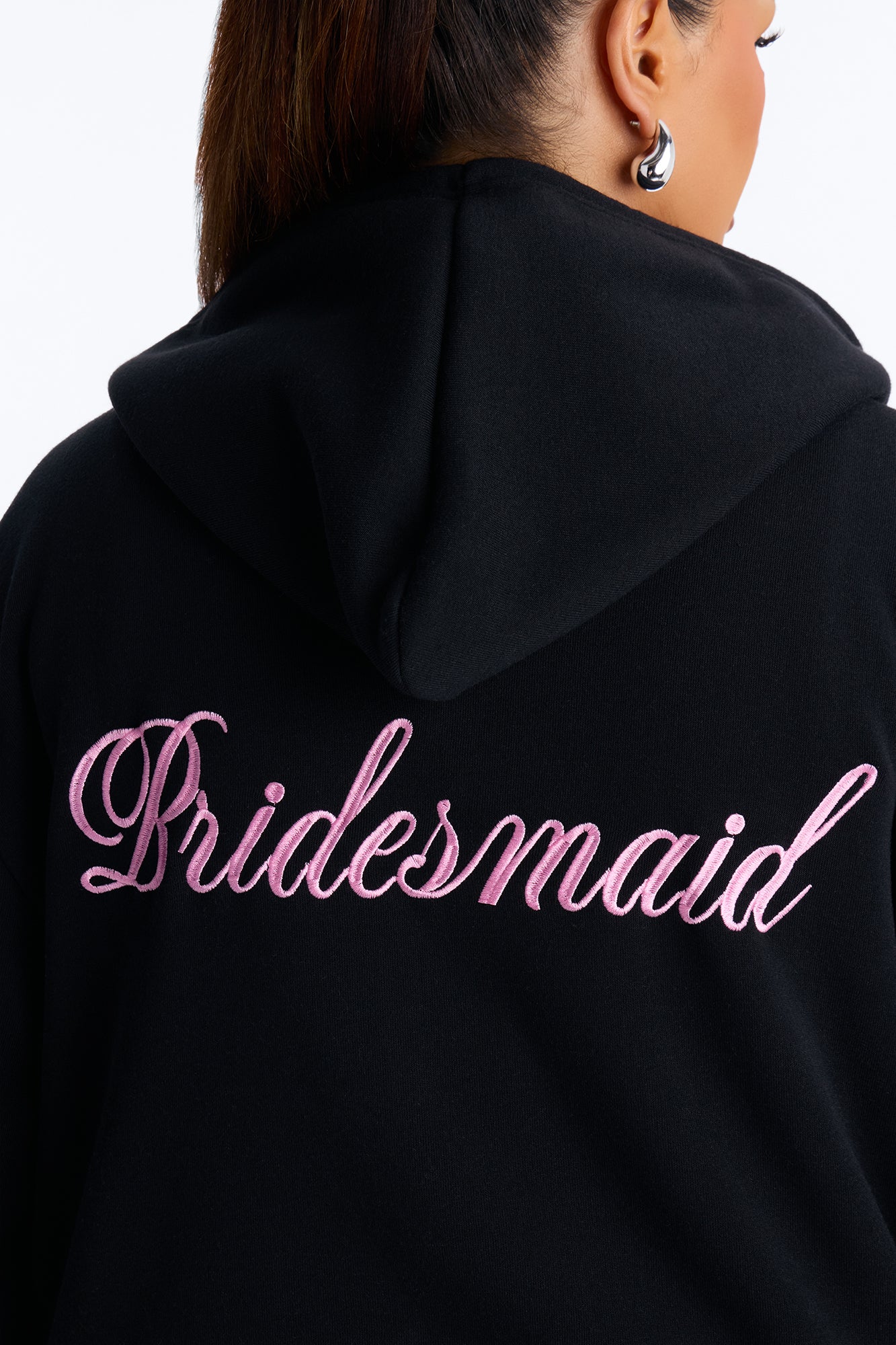 Bridesmaids Only Fleece Short Set - Black/Pink - Image 9