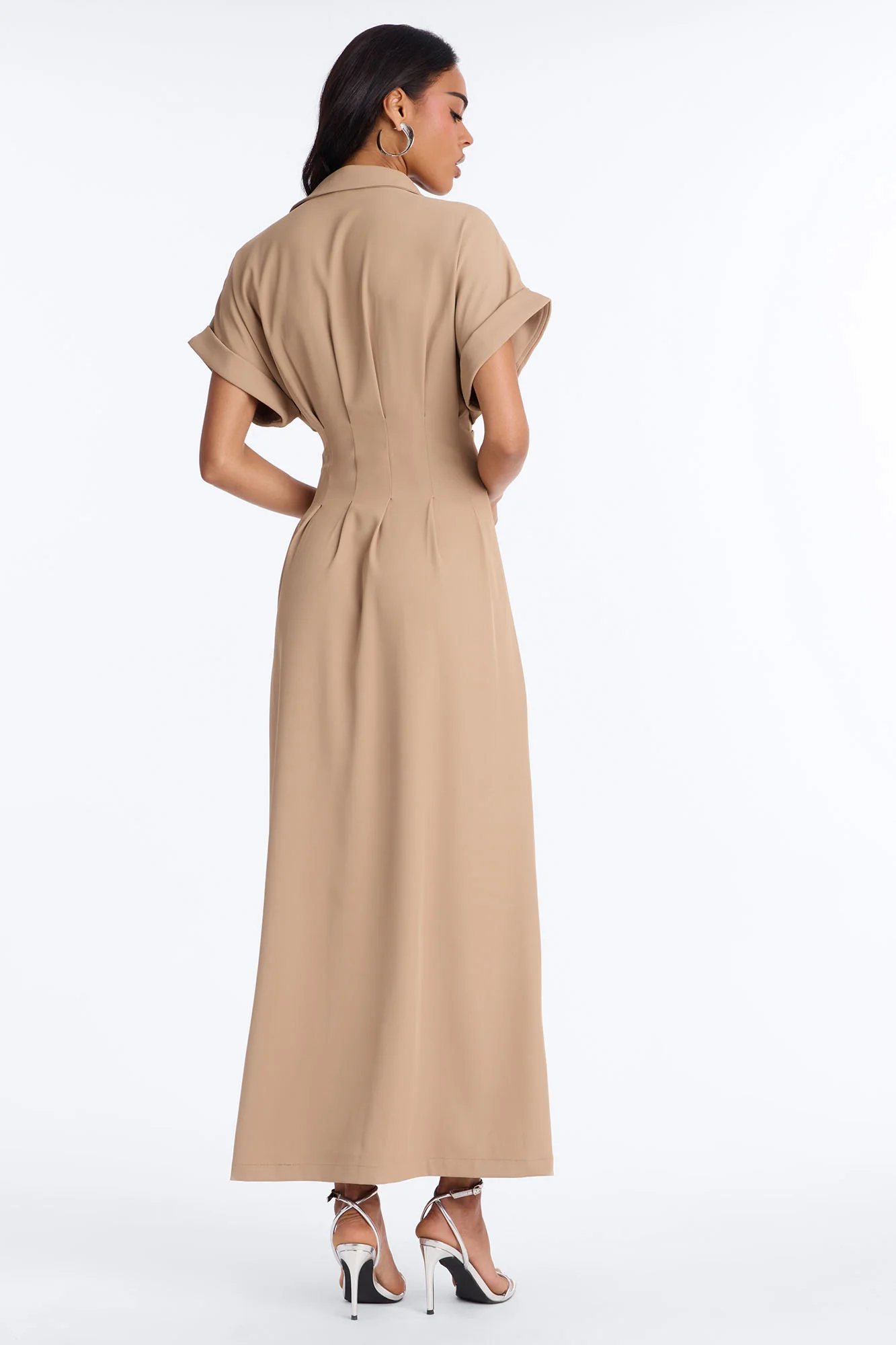 Bridgit Belted Maxi Dress - Taupe - Image 4