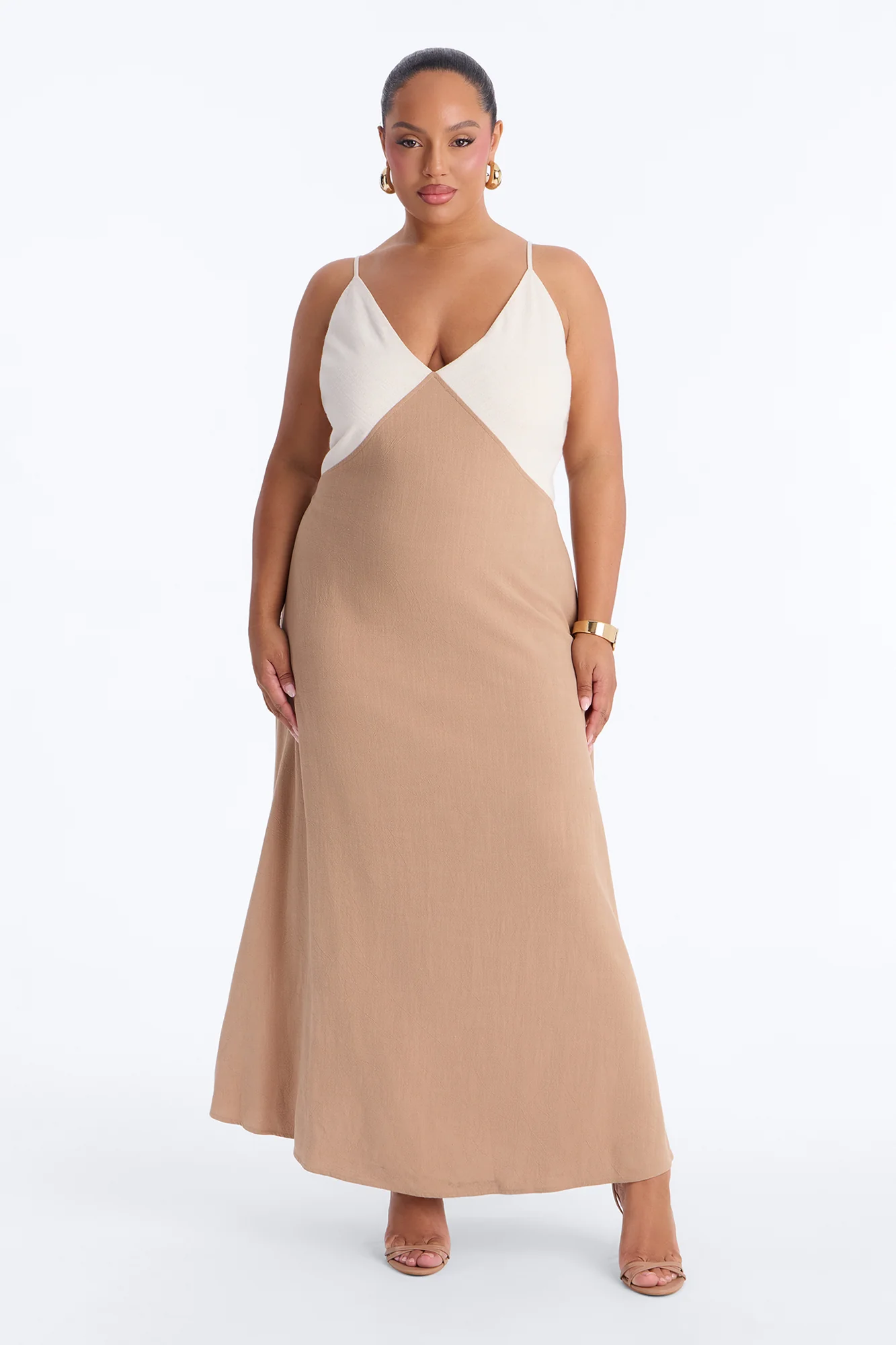 Brielle Linen Maxi Dress - Mocha/combo - Image 4