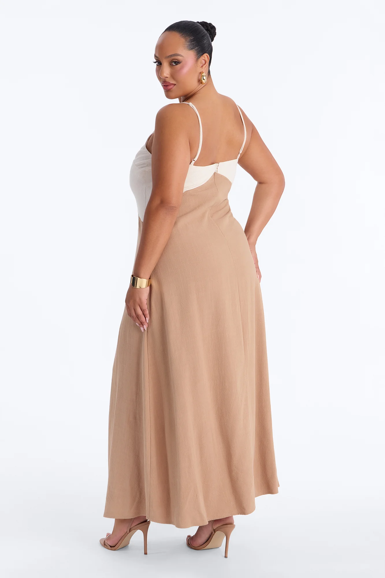 Brielle Linen Maxi Dress - Mocha/combo - Image 6