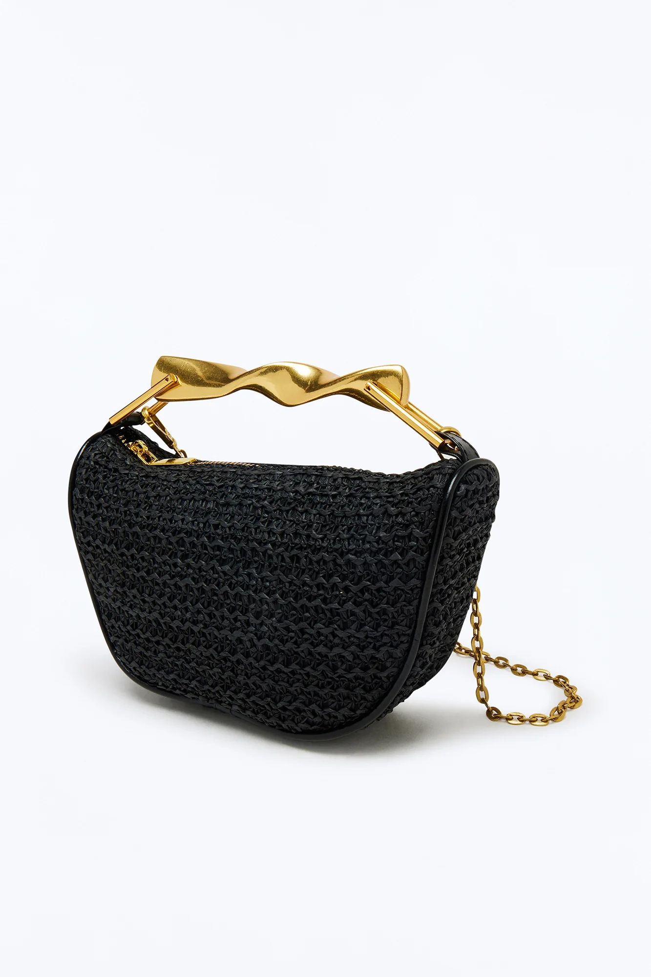 Bright Horizon Straw Satchel Handbag - Black - Image 4