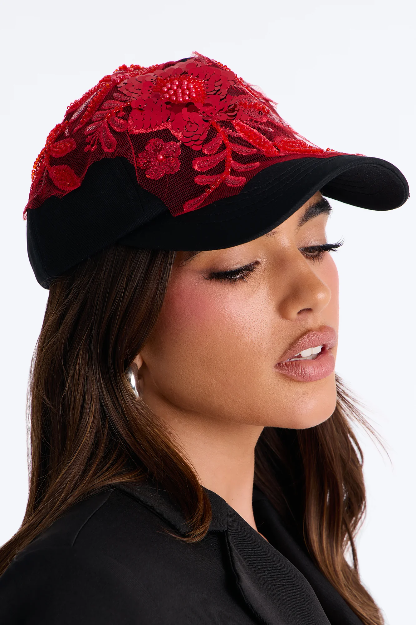 Bright Side Baseball Hat - Black/Red - Image 2