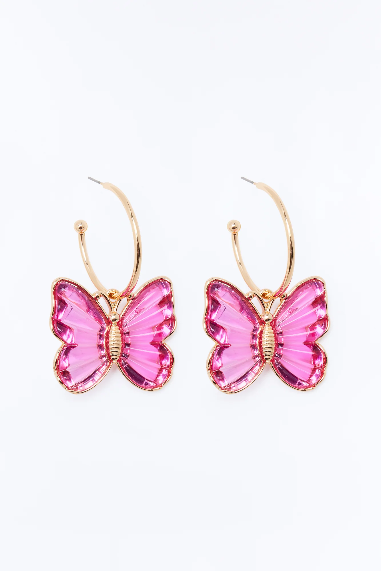 Bright Wings Butterfly Earrings - Pink