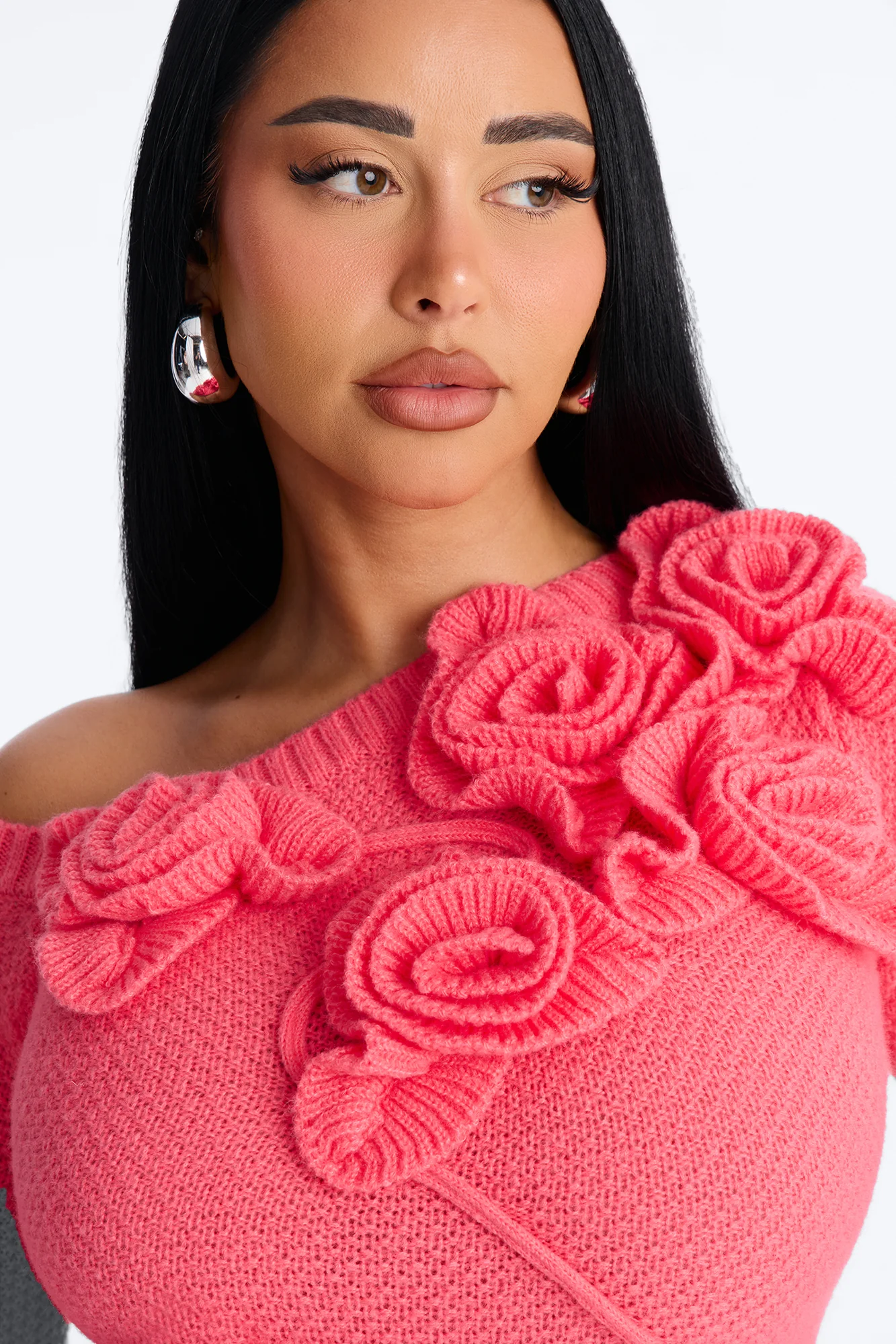 Brighten Up Long Sleeve Sweater Mini Dress - Coral - Image 2