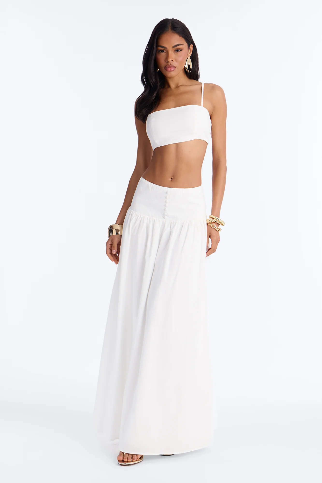 Brigitte Poplin Bra Top - White