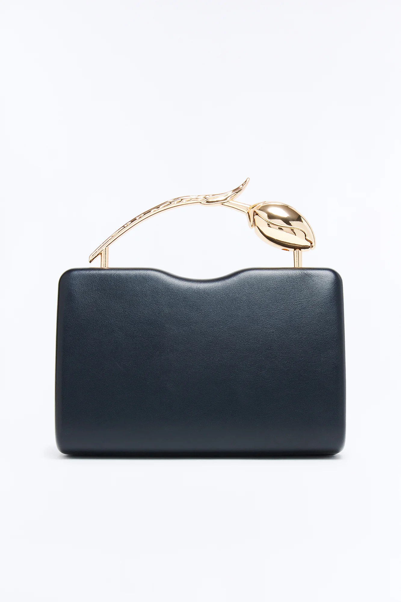 Bring Me Tulips Faux Leather Satchel Bag - Gold/Black - Image 3