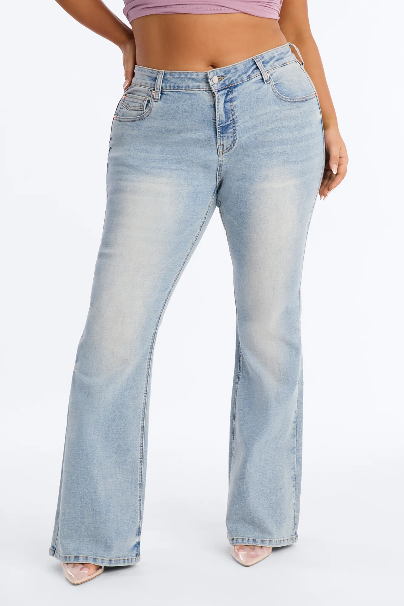 Broke The Code Compression Stretch Bootcut Jeans - Vintage Wash - Image 5