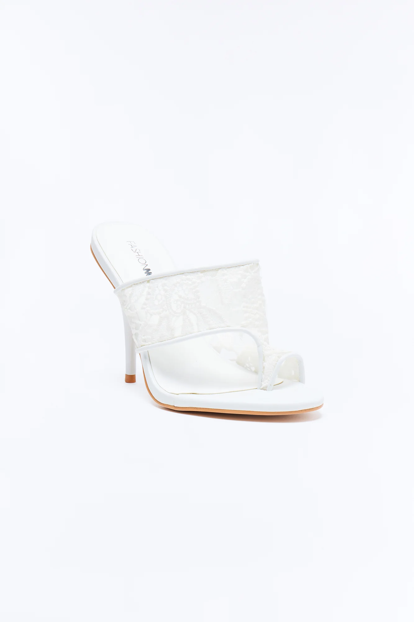 Bronya Toe Ring Lace Heels - White - Image 2