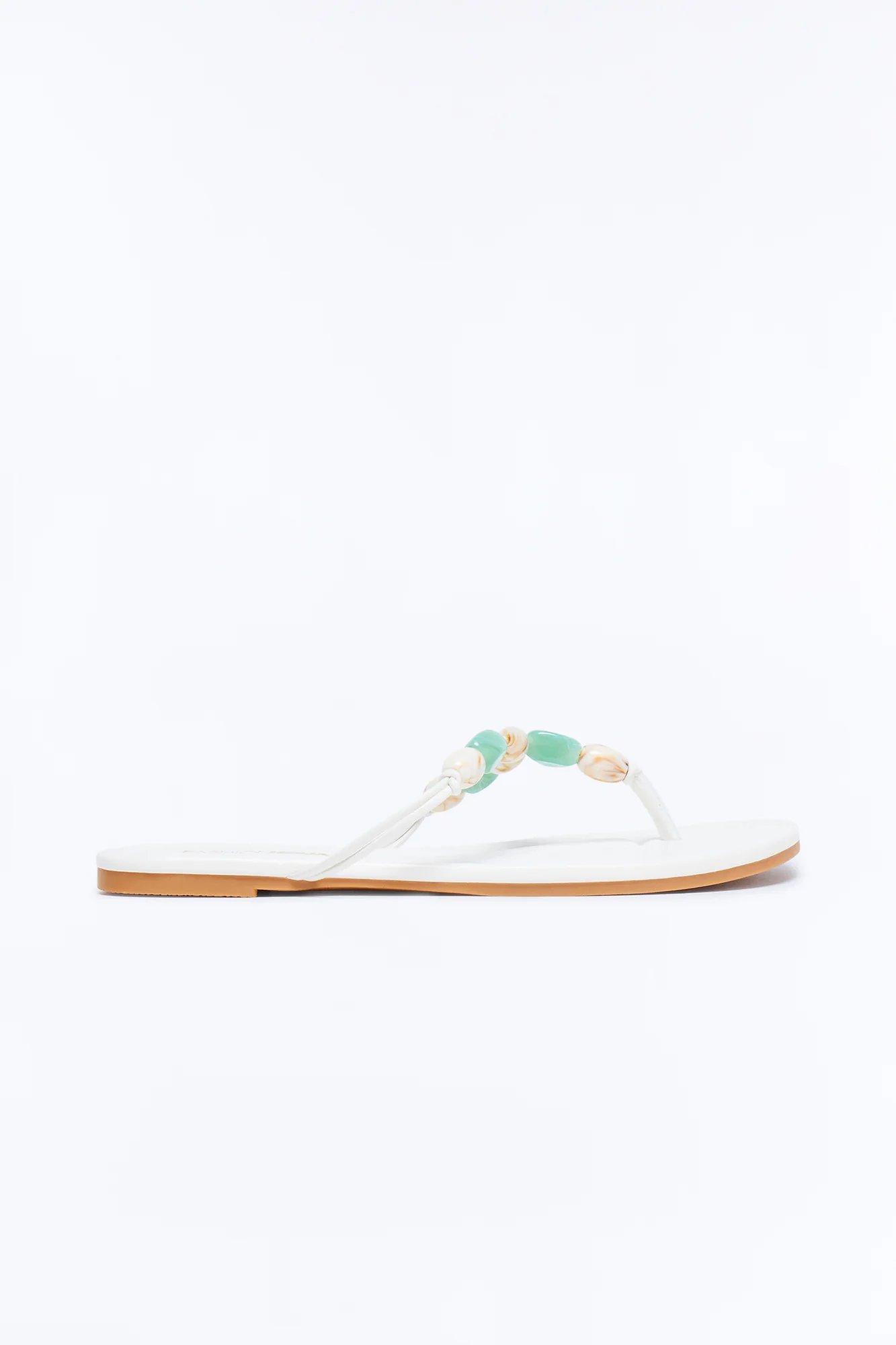 Brooke Stone Flip Flops - White