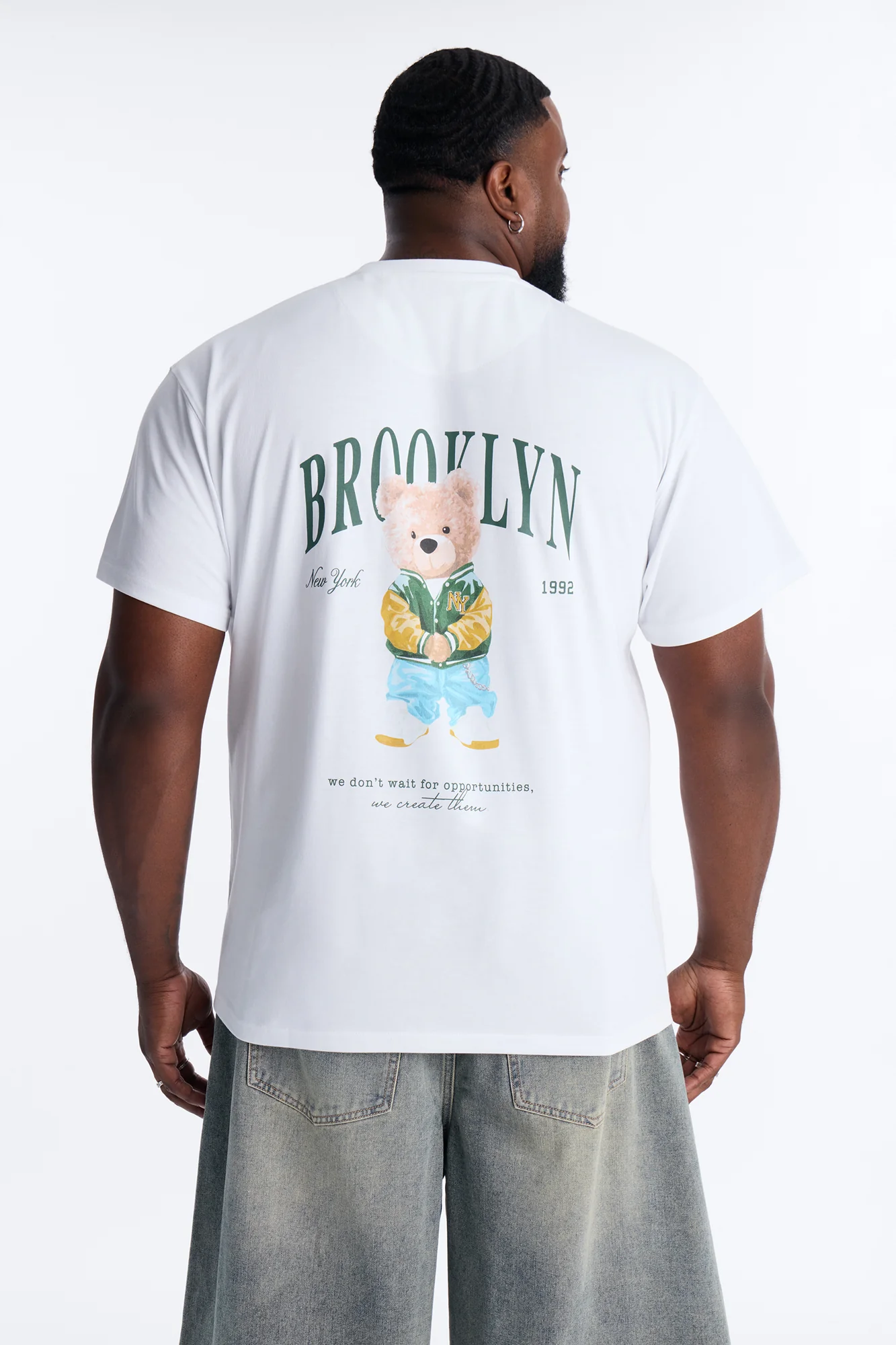 Brooklyn Bear Short Sleeve Tee - White - Image 5